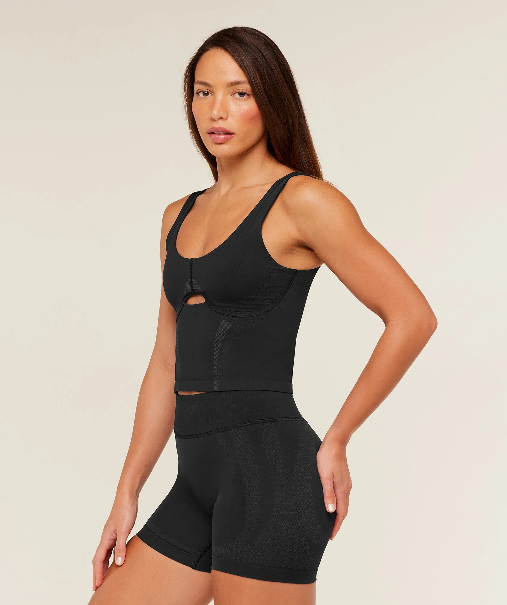 Gymshark Weekend Seamless Tank Top - GS Black/GS Asphalt Grey sold by Gymshark product image thumbnail 2