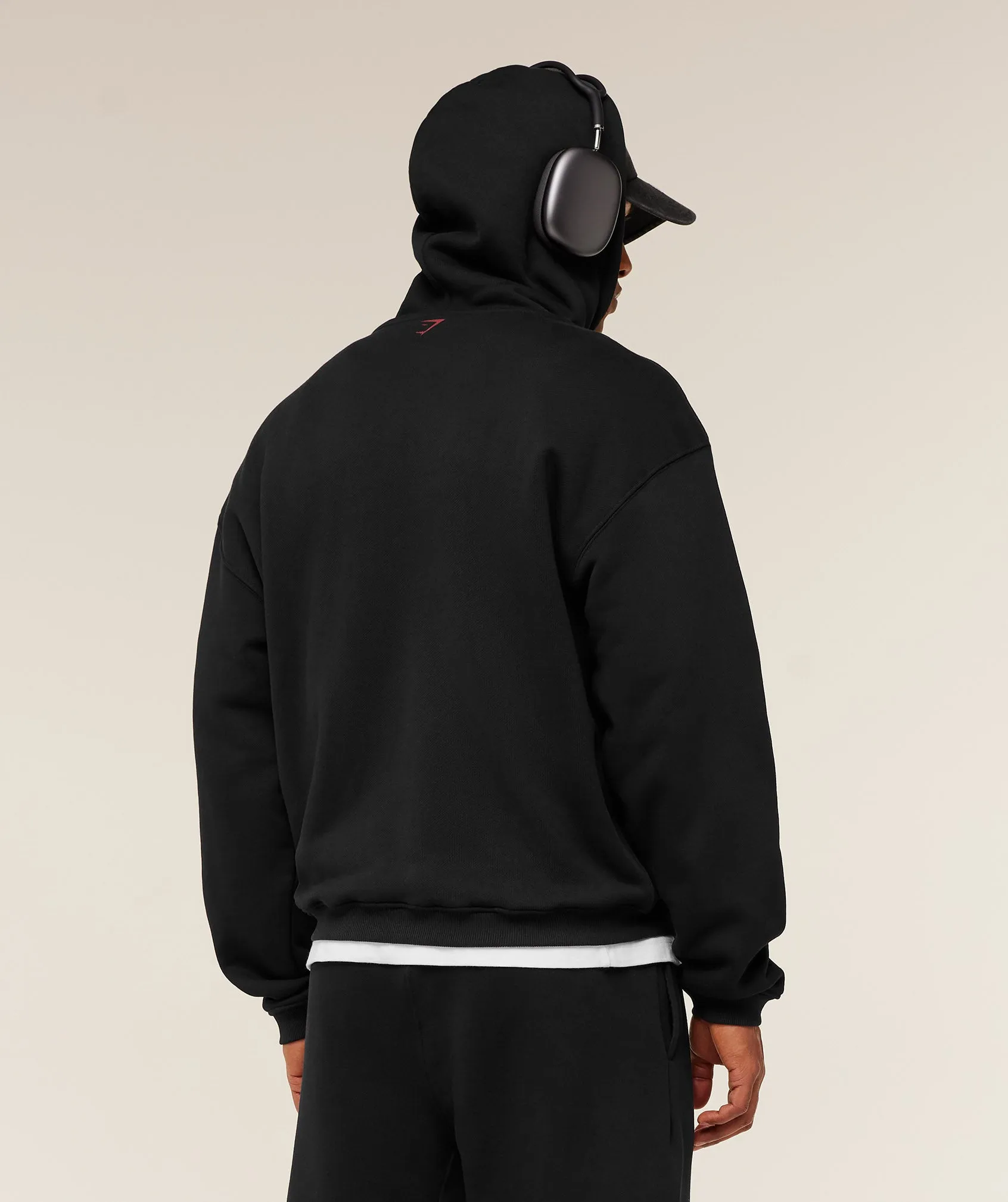 Gymshark Fade Graphic Zip Through Hoodie - Black/Sets Red sold by Gymshark product image thumbnail 2