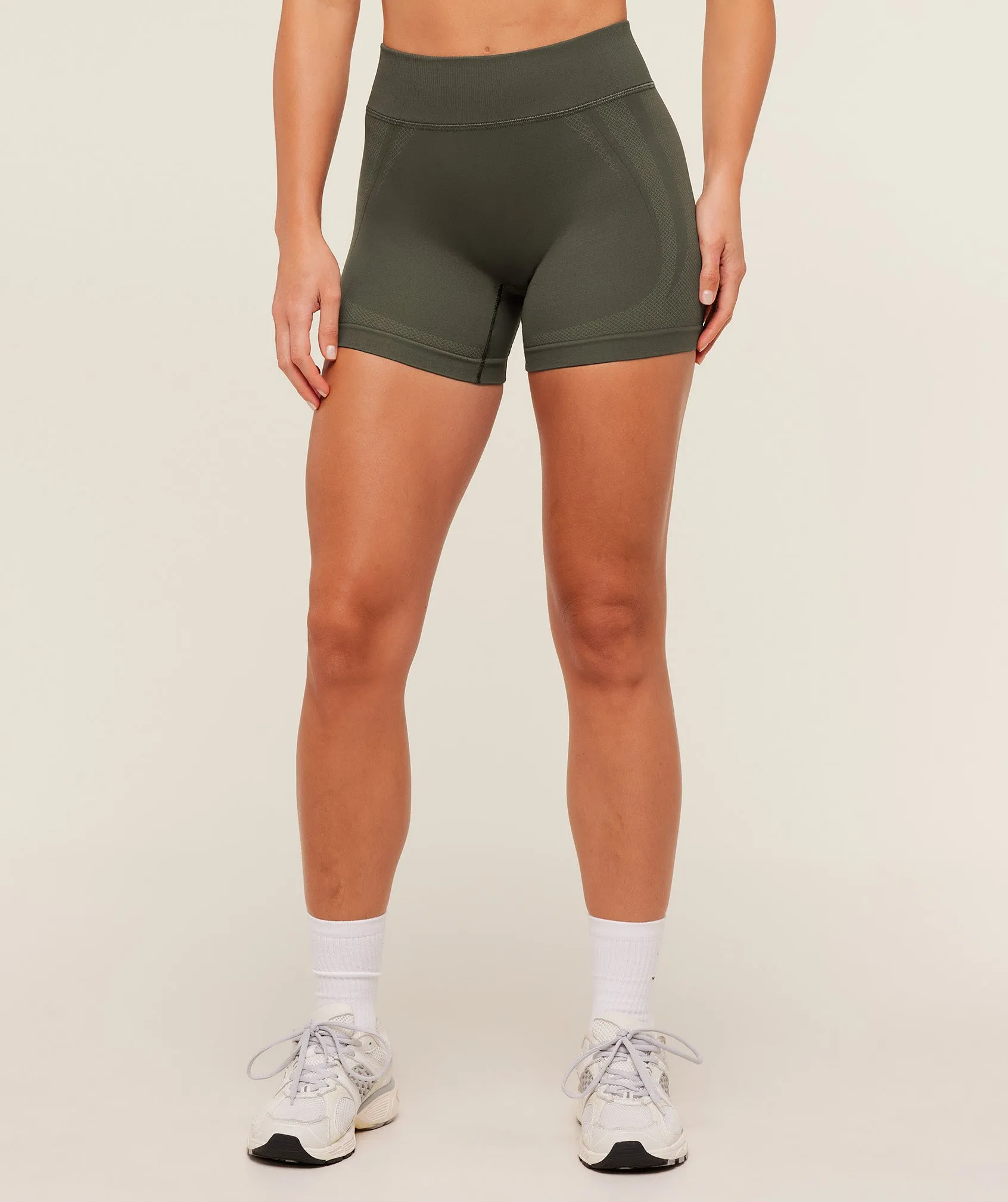 Gymshark Weekend Seamless Shorts - Strength Green / Grounded Green sold by Gymshark
