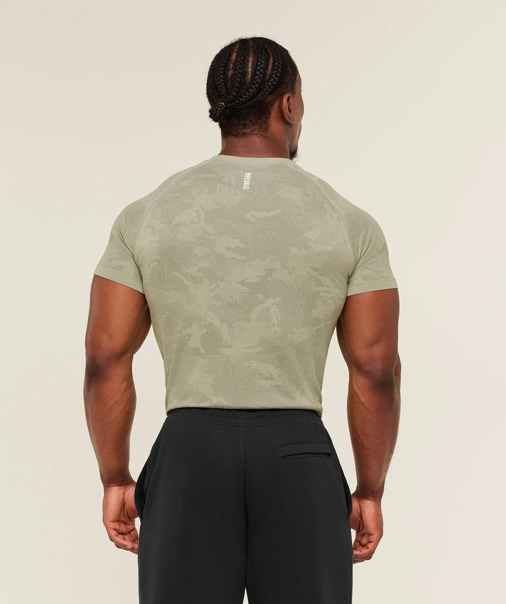 Gymshark Geo Seamless T-Shirt - Haze Green / Unit Green sold by Gymshark product image thumbnail 2