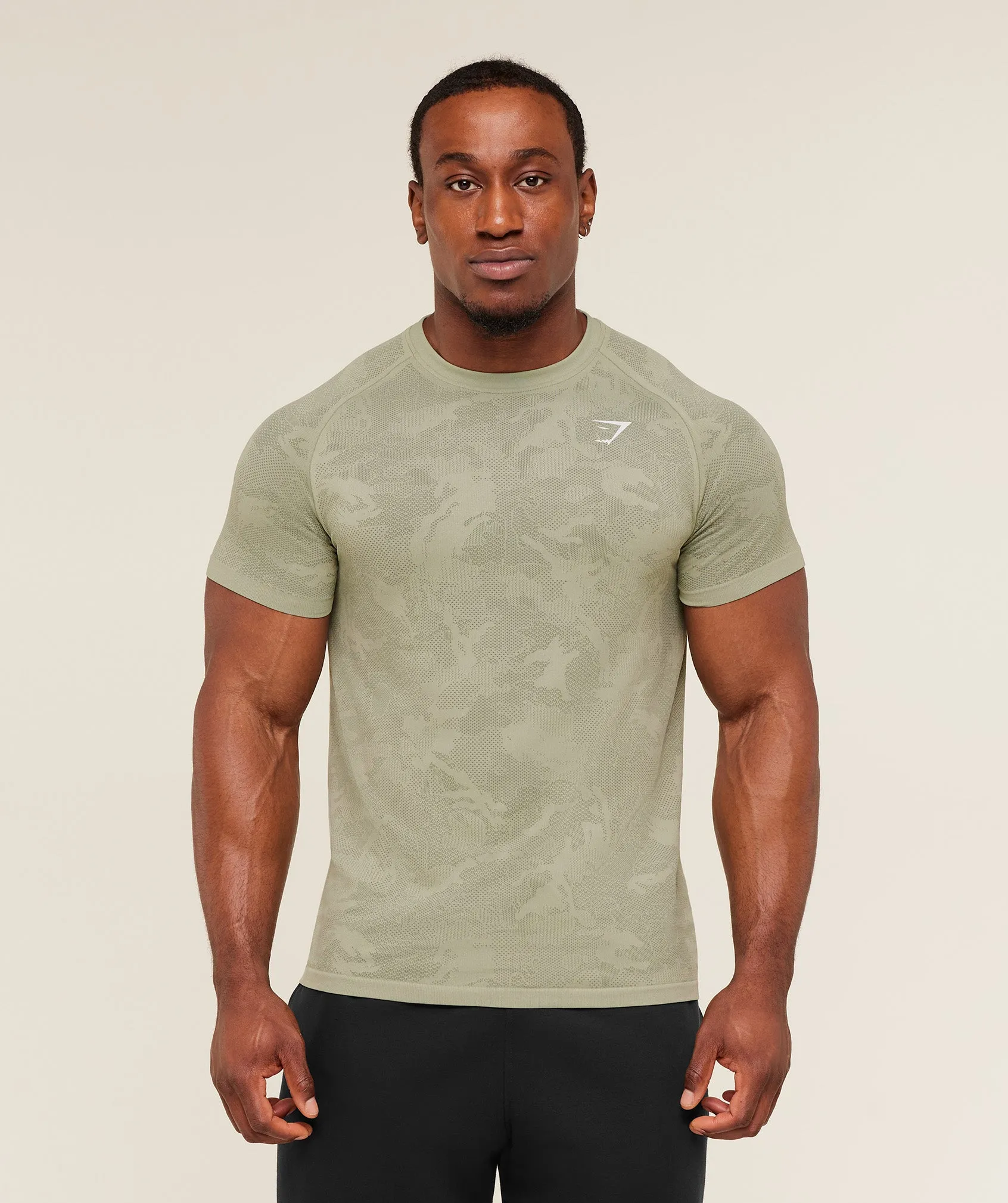 Gymshark Geo Seamless T-Shirt - Haze Green / Unit Green sold by Gymshark product image thumbnail 4