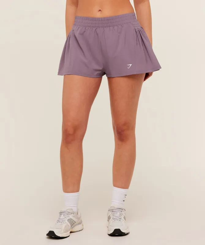 Gymshark Flutter Woven Shorts -  Dusk Purple sold by Gymshark