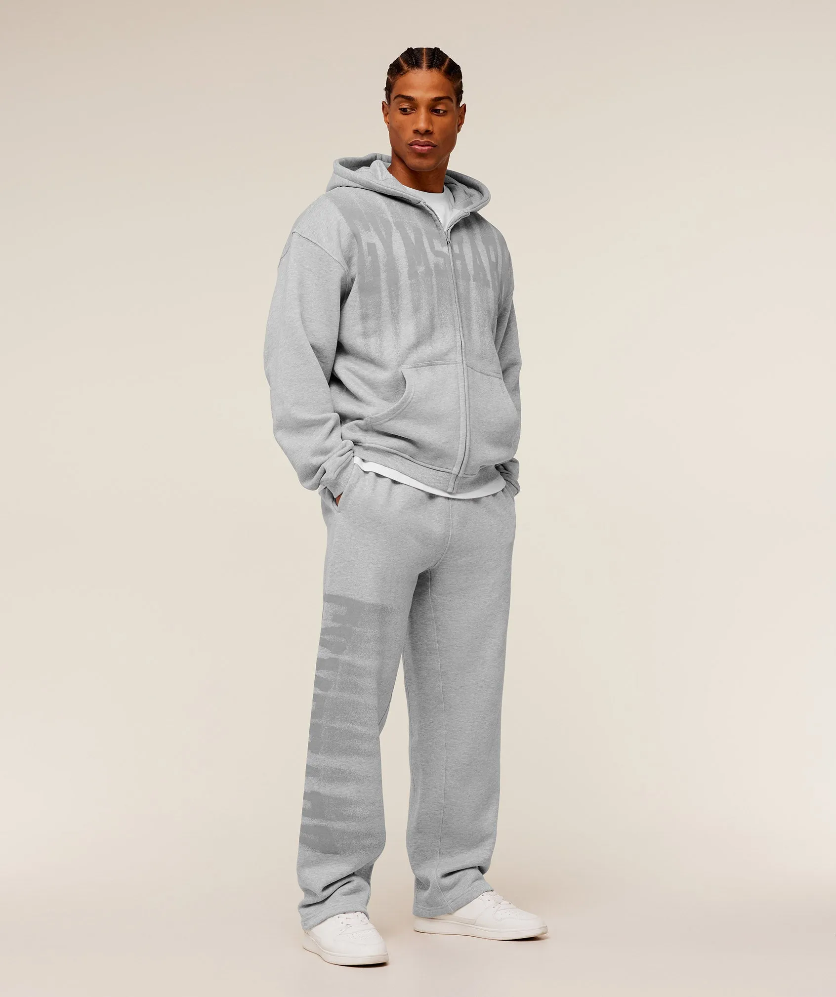 Gymshark Fade Graphic Zip Through Hoodie - Light Grey Core Marl sold by Gymshark product image thumbnail 5
