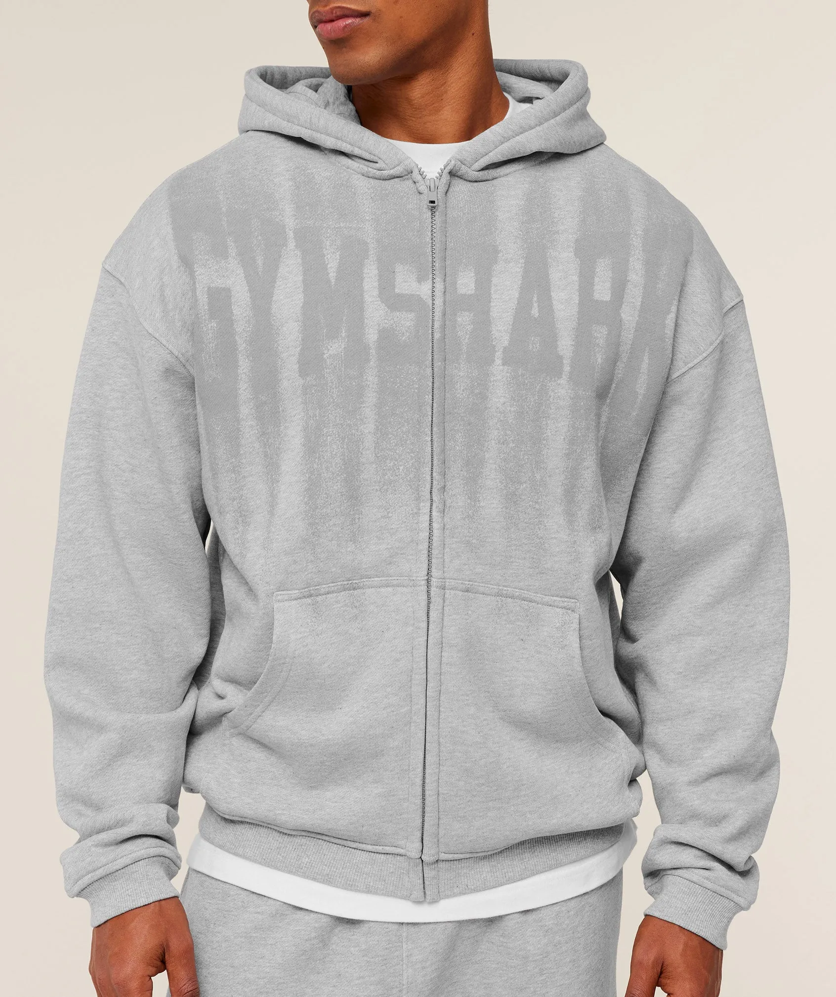 Gymshark Fade Graphic Zip Through Hoodie - Light Grey Core Marl sold by Gymshark product image thumbnail 4