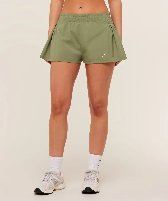 Gymshark Flutter Woven Shorts - GS Grounded Green sold by Gymshark