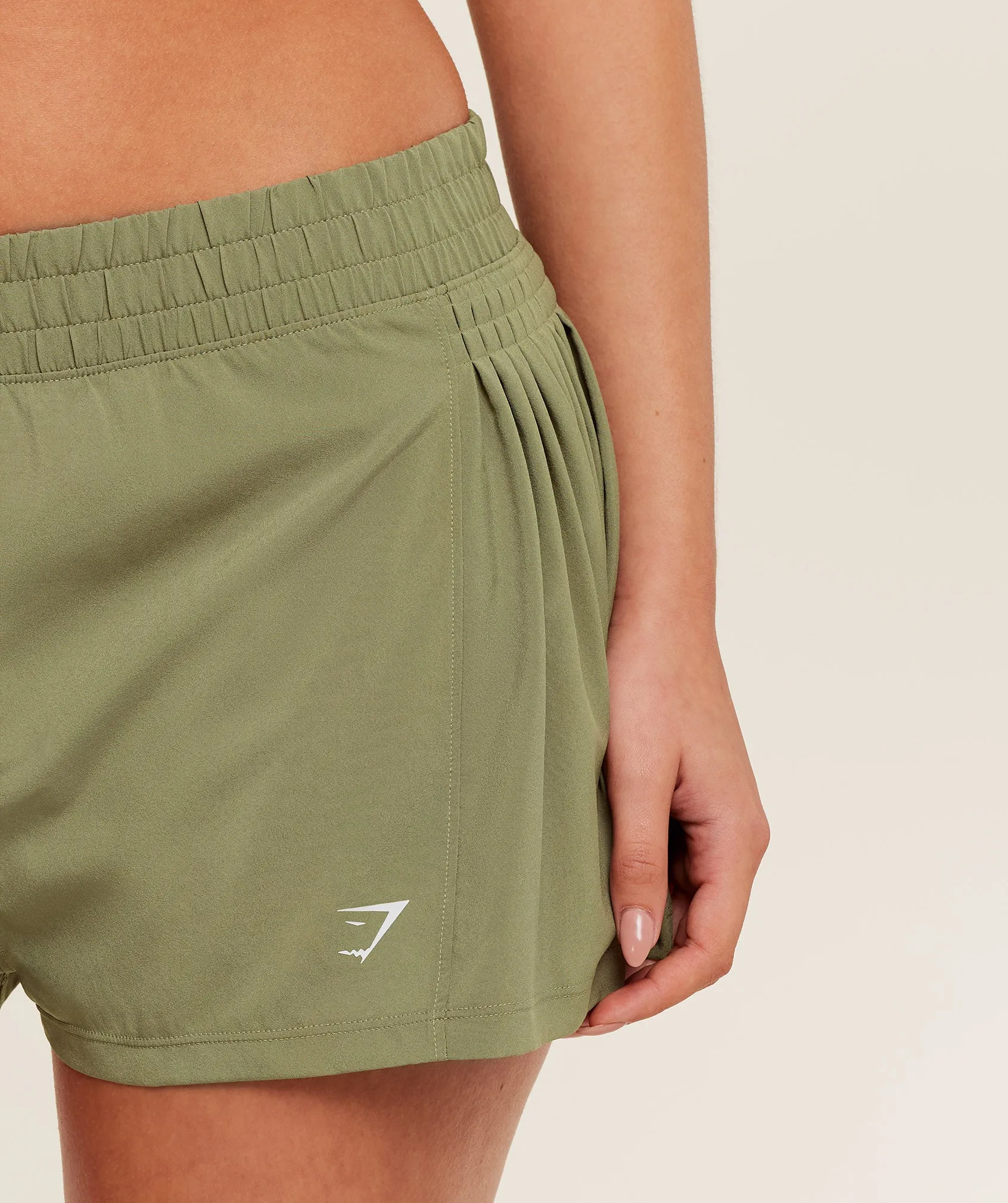 Gymshark Flutter Woven Shorts - GS Grounded Green sold by Gymshark product image thumbnail 4