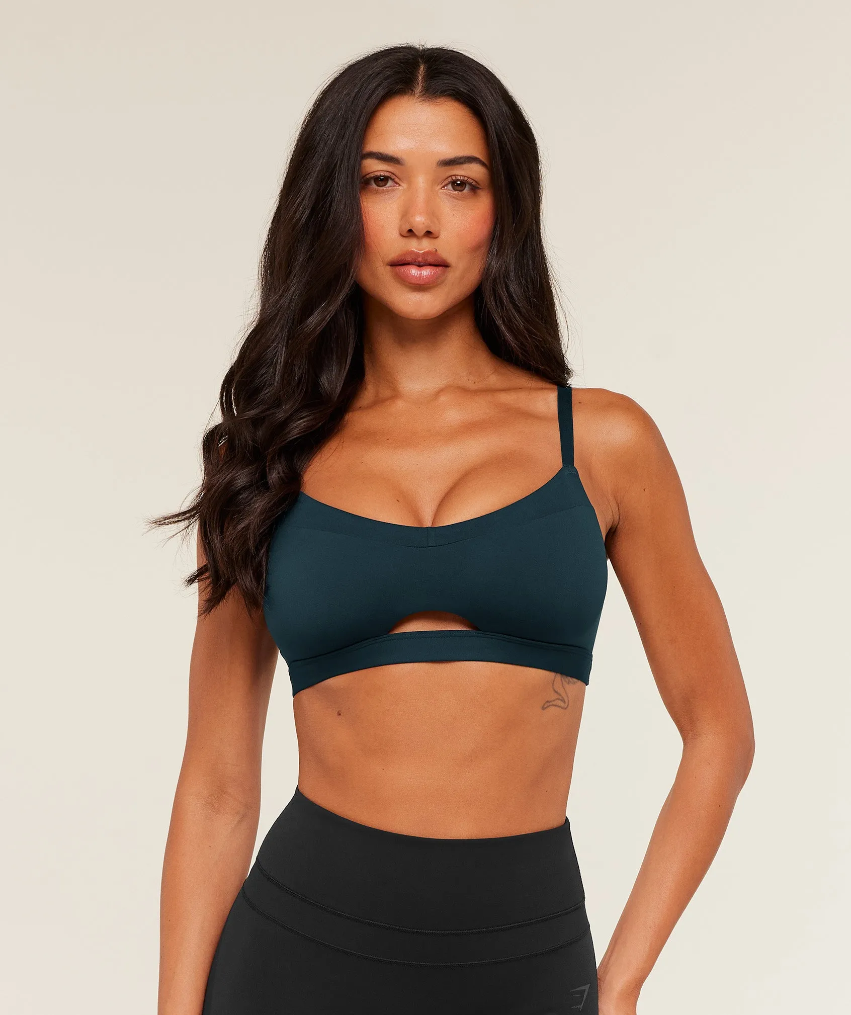 Gymshark Balcony Peekaboo Sports Bra - Deep Petrol Blue sold by Gymshark