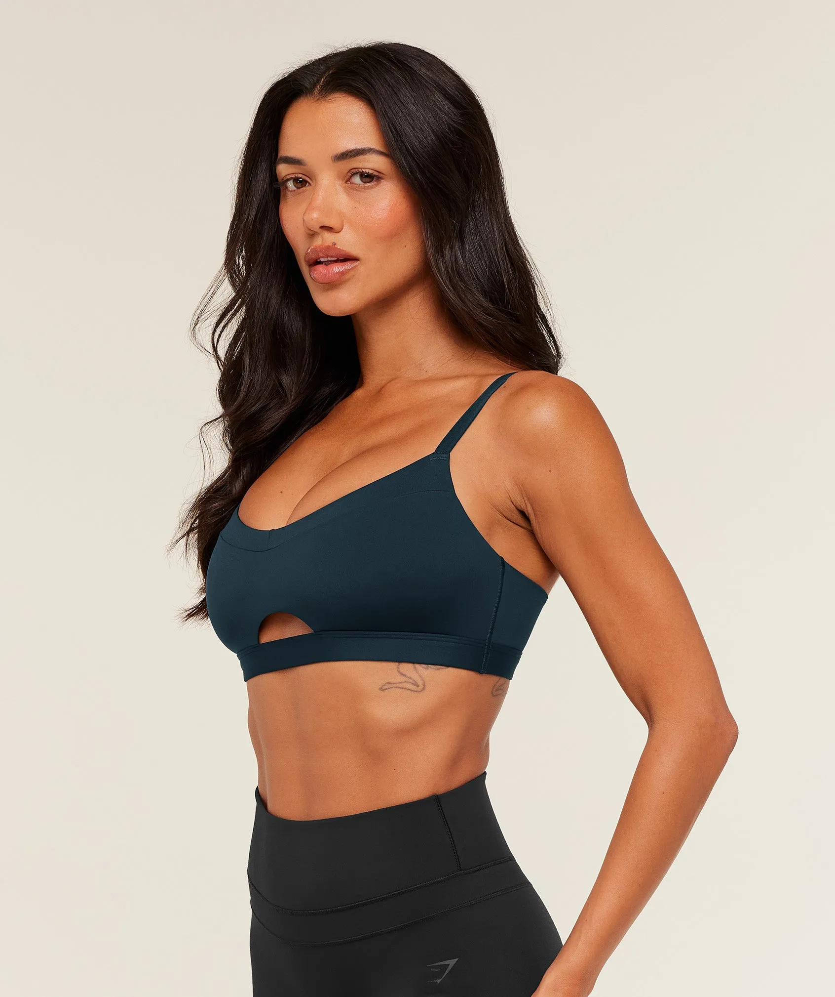Gymshark Balcony Peekaboo Sports Bra - Deep Petrol Blue sold by Gymshark product image thumbnail 3
