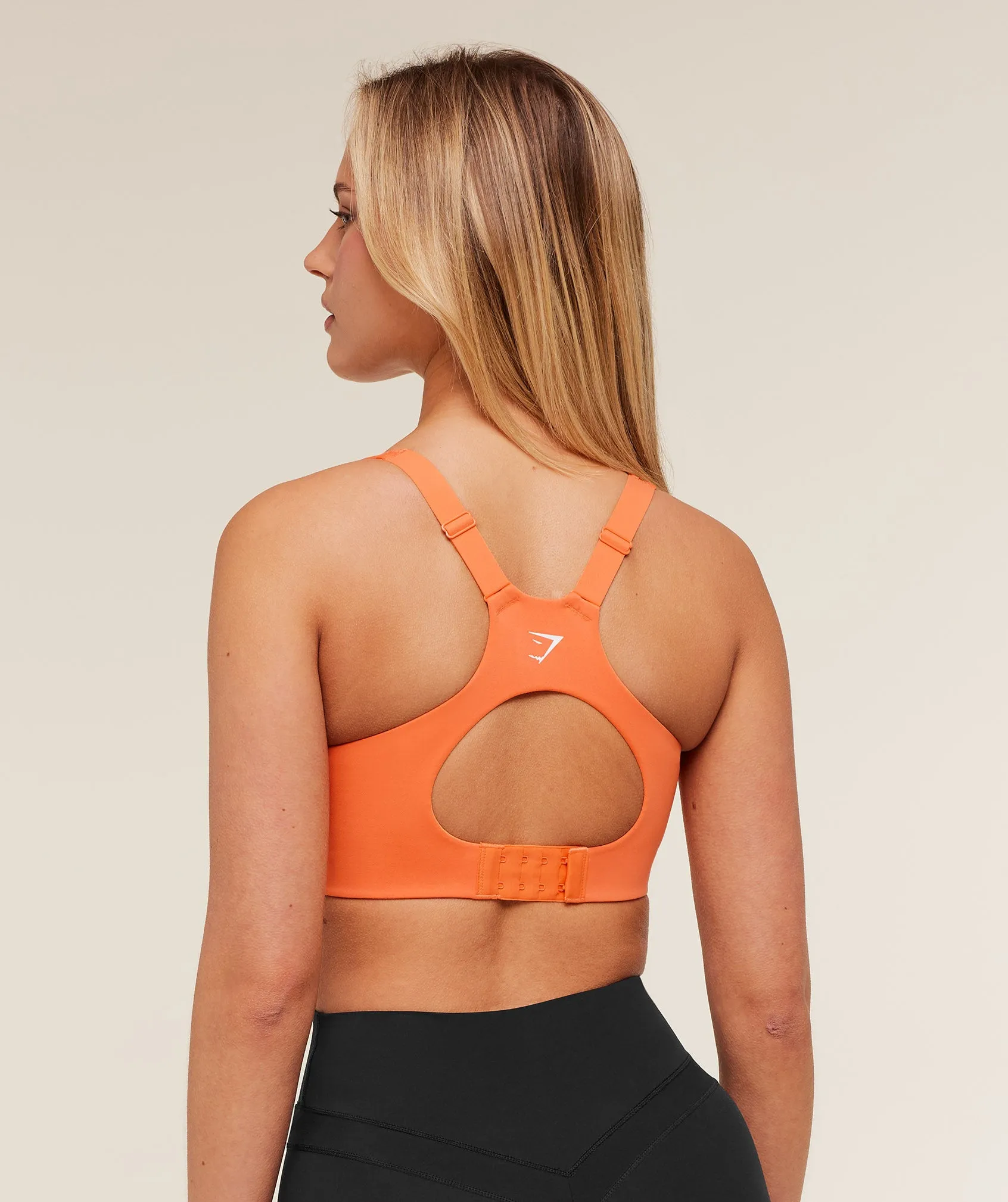 Gymshark High Support V-Neck Sports Bra - Dayglow Peach sold by Gymshark product image thumbnail 2