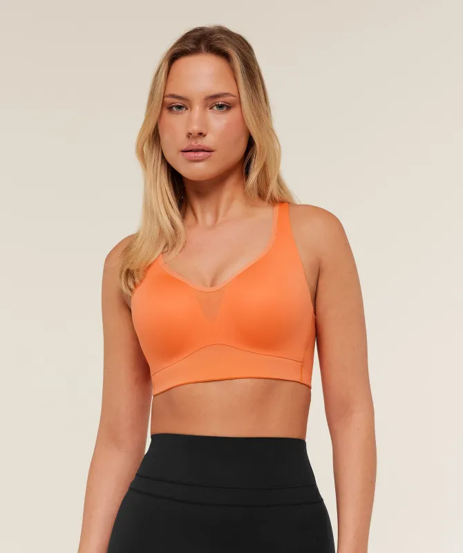 Gymshark High Support V-Neck Sports Bra -  Dayglow Peach sold by Gymshark