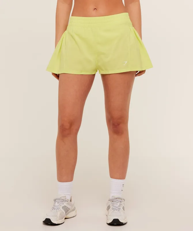 Gymshark Flutter Woven Shorts -  Sorbet Yellow sold by Gymshark