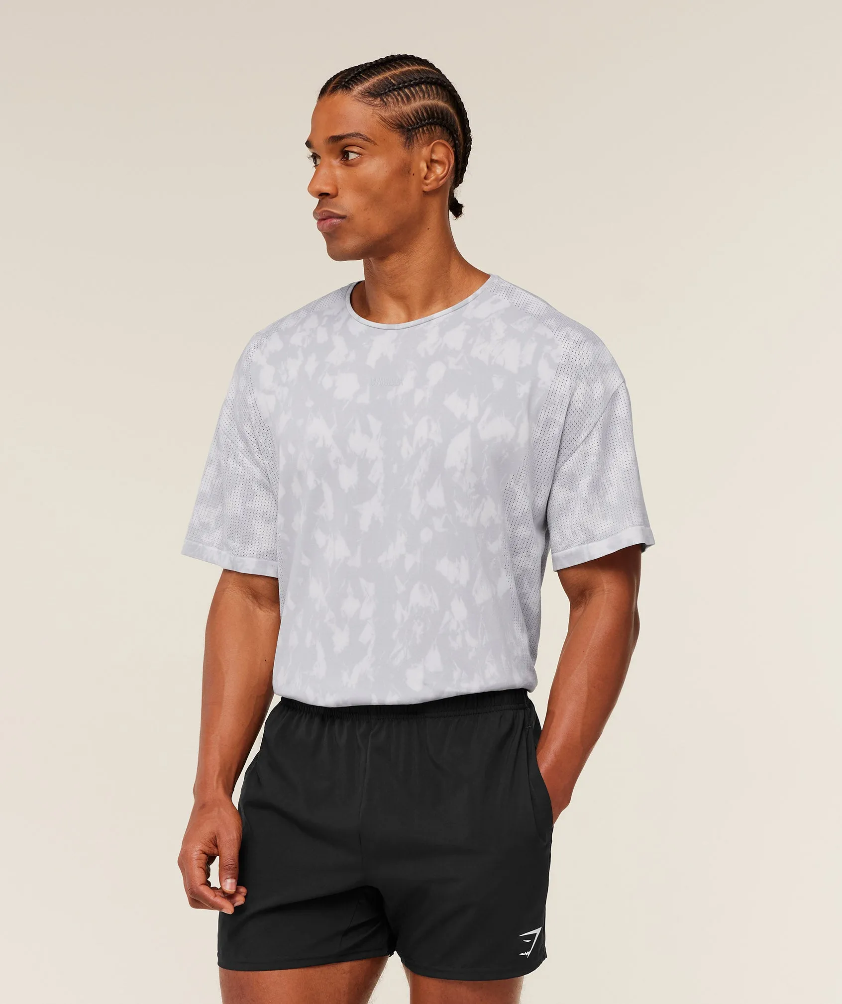 Gymshark Distance Seamless T-Shirt - Light Grey / Light Grey / ACID WASH sold by Gymshark product image thumbnail 3