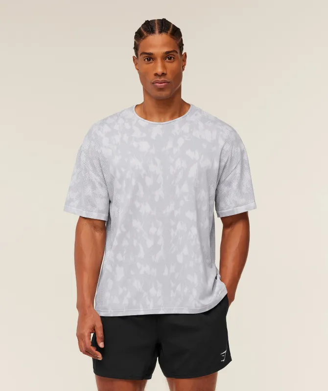 Gymshark Distance Seamless T-Shirt -  Light Grey /  Light Grey / ACID WASH sold by Gymshark