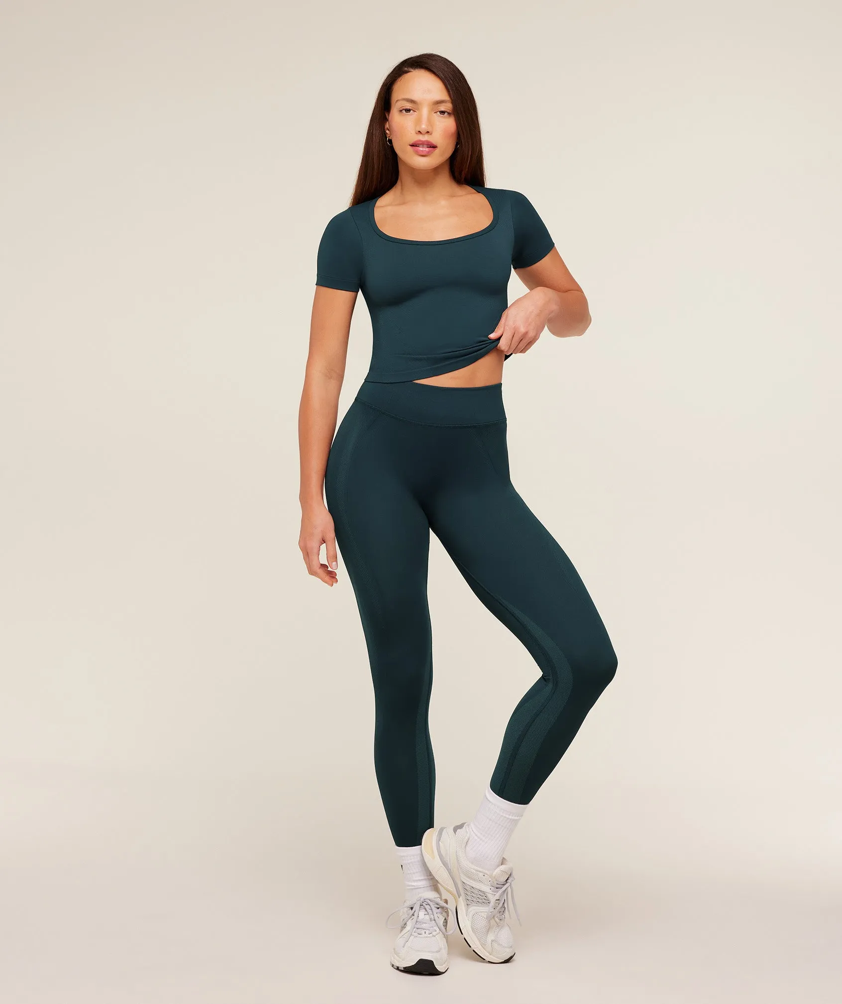 Gymshark Weekend Seamless Short Sleeve Top - Deep Petrol Blue / Stealth Blue sold by Gymshark product image thumbnail 3