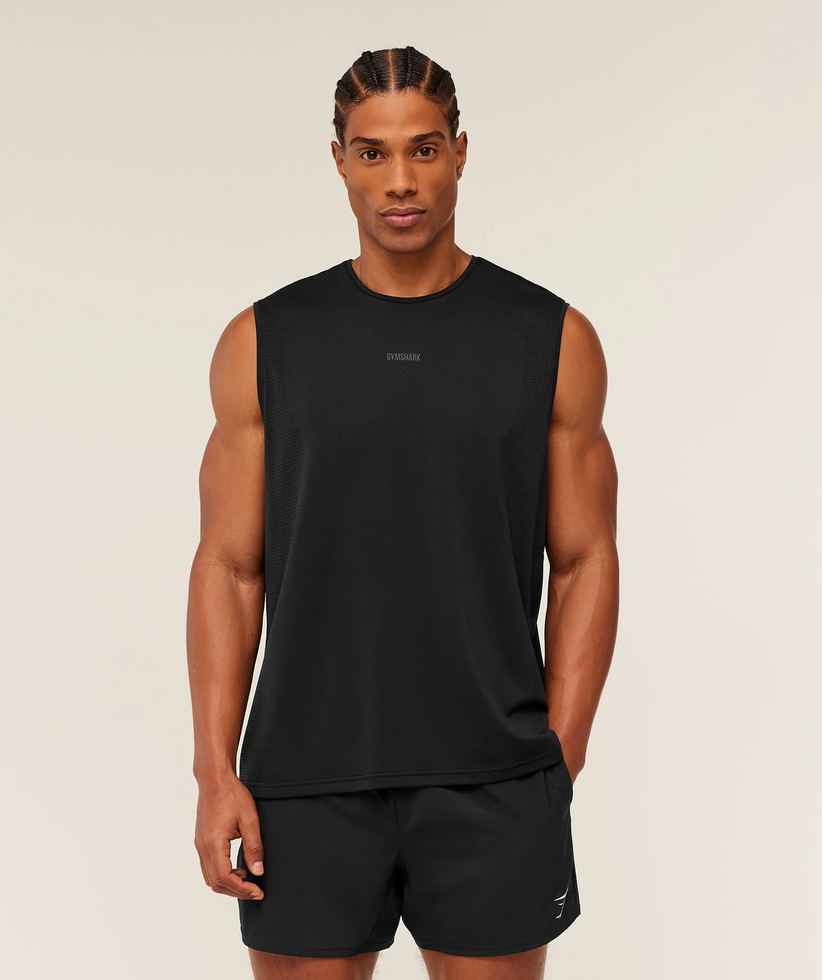 Gymshark Distance Seamless Tank - Black sold by Gymshark