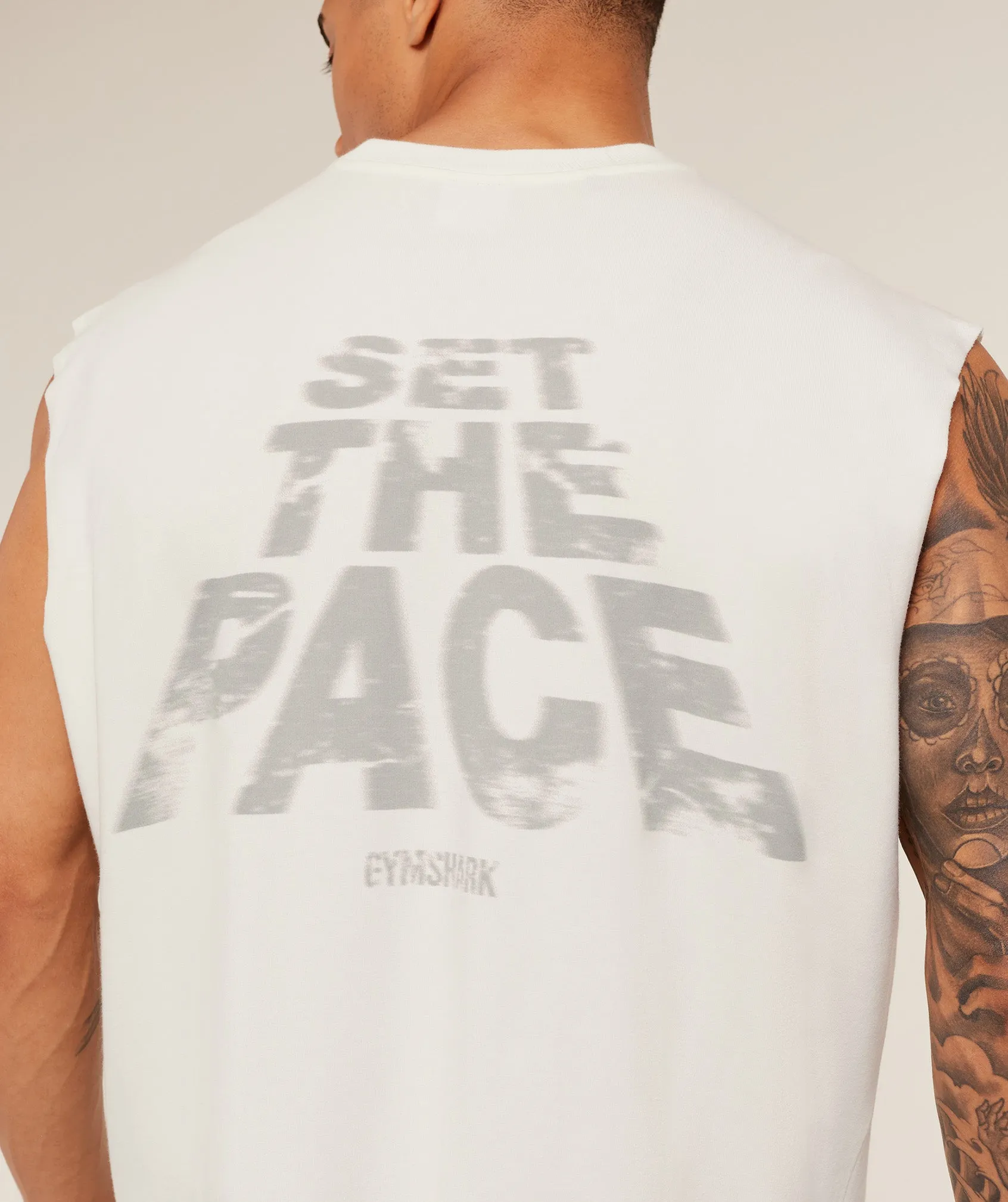 Gymshark Set The Pace Tank - GS Soft White sold by Gymshark product image thumbnail 4