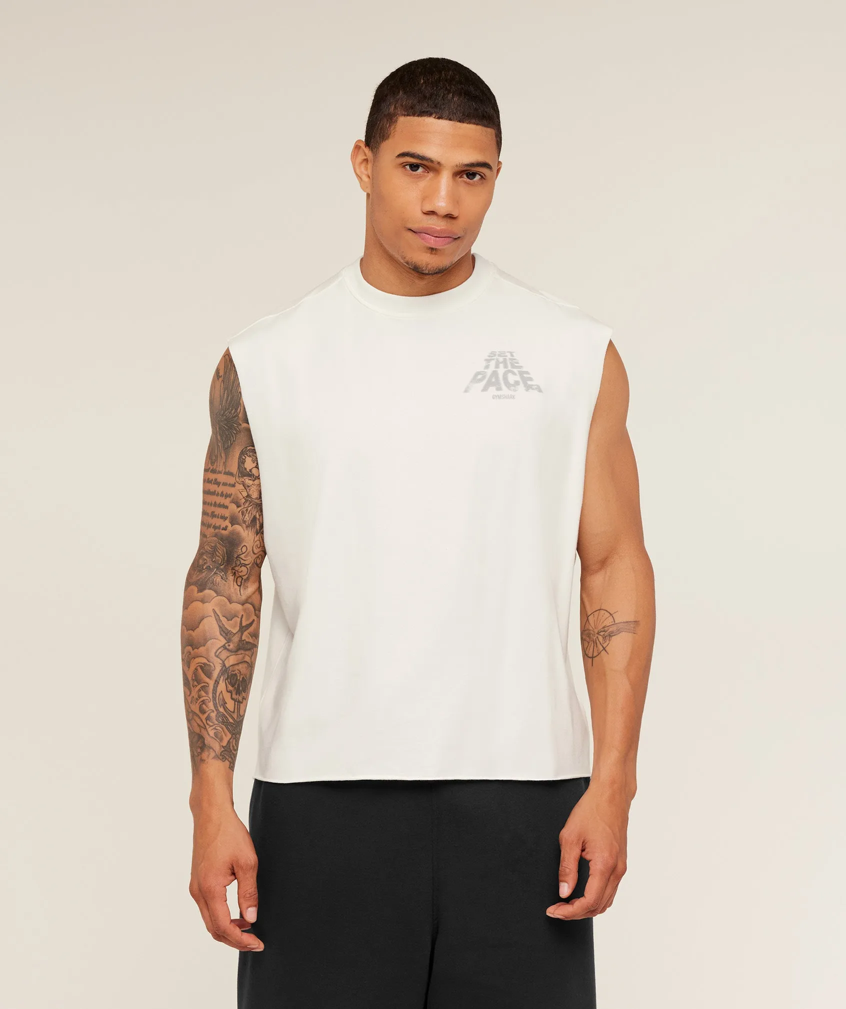 Gymshark Set The Pace Tank - GS Soft White sold by Gymshark product image thumbnail 2