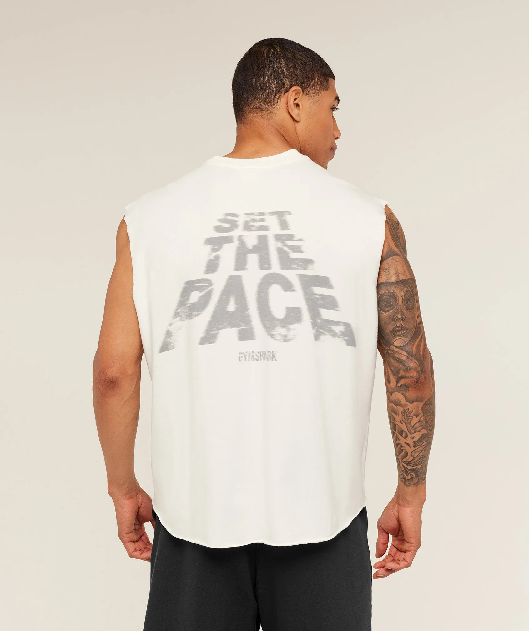 Gymshark Set The Pace Tank - GS Soft White sold by Gymshark