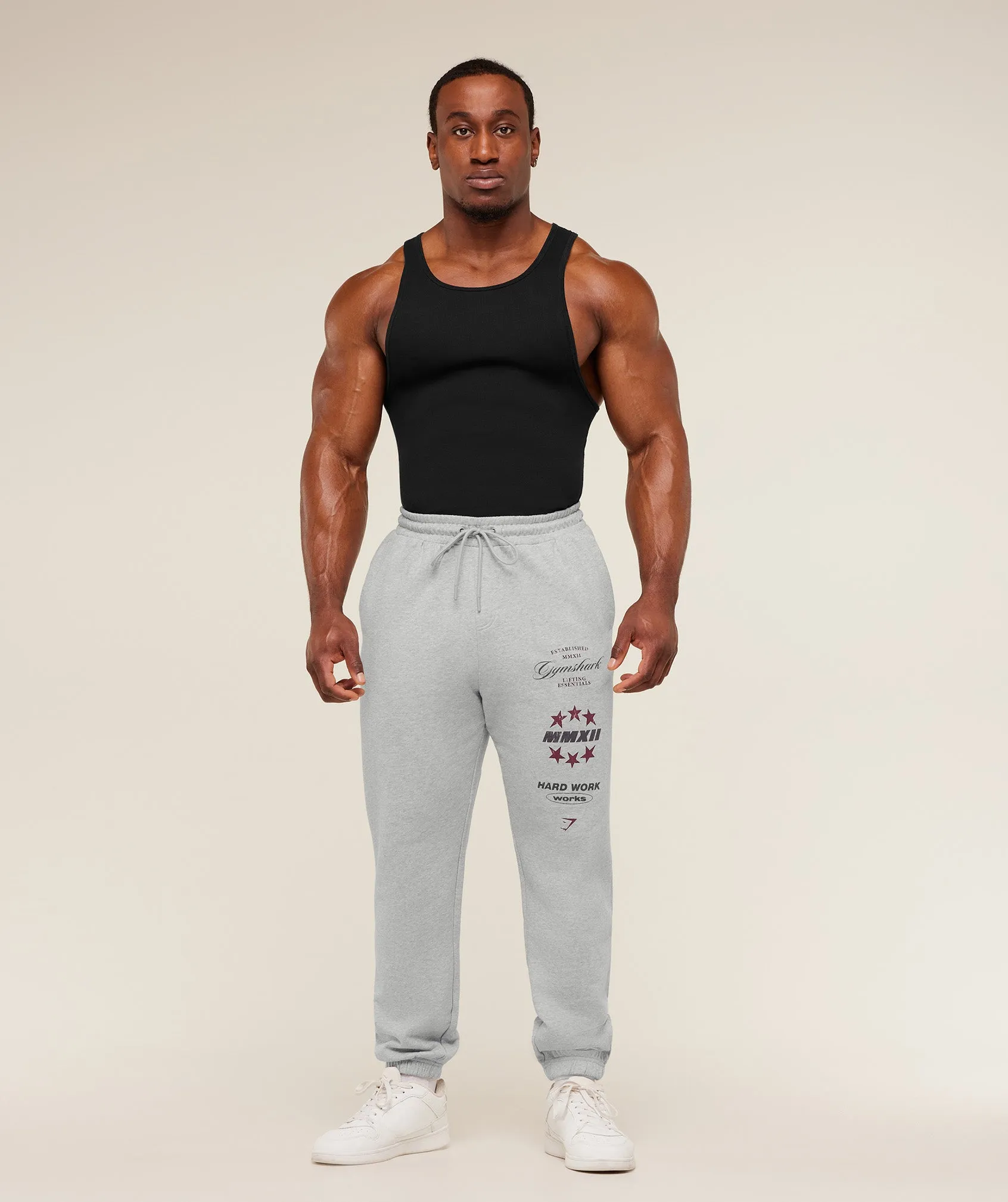 Gymshark Global Lifting Graphic Pants - Light Grey Core Marl sold by Gymshark product image thumbnail 5