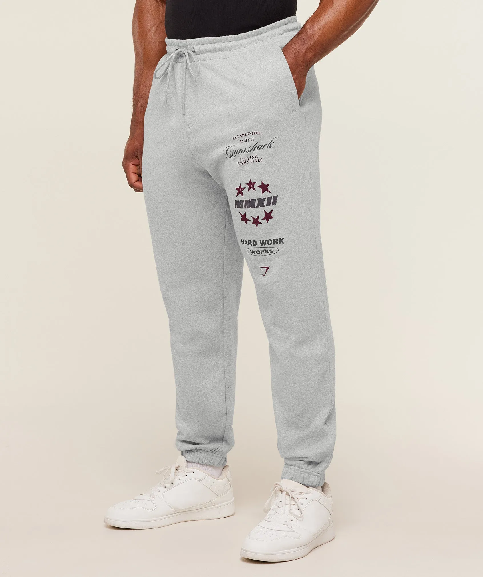 Gymshark Global Lifting Graphic Pants - Light Grey Core Marl sold by Gymshark product image thumbnail 3
