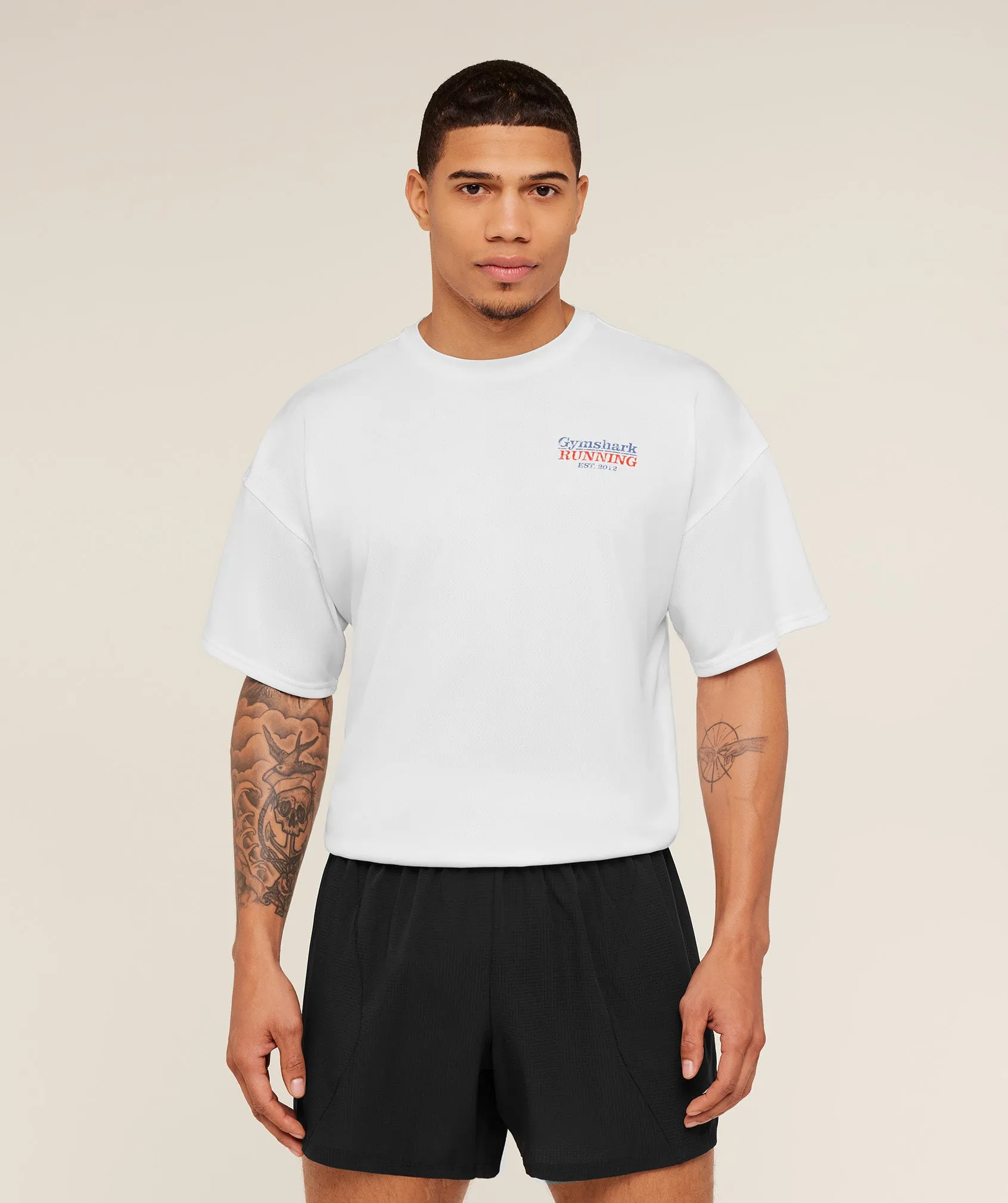 Gymshark Run Club Graphic T-Shirt - GS White sold by Gymshark product image thumbnail 2