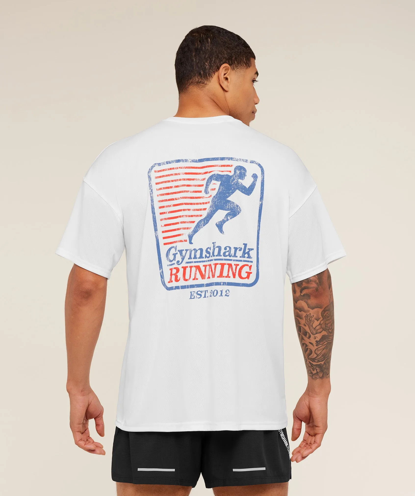 Gymshark Run Club Graphic T-Shirt - GS White sold by Gymshark product image thumbnail 4