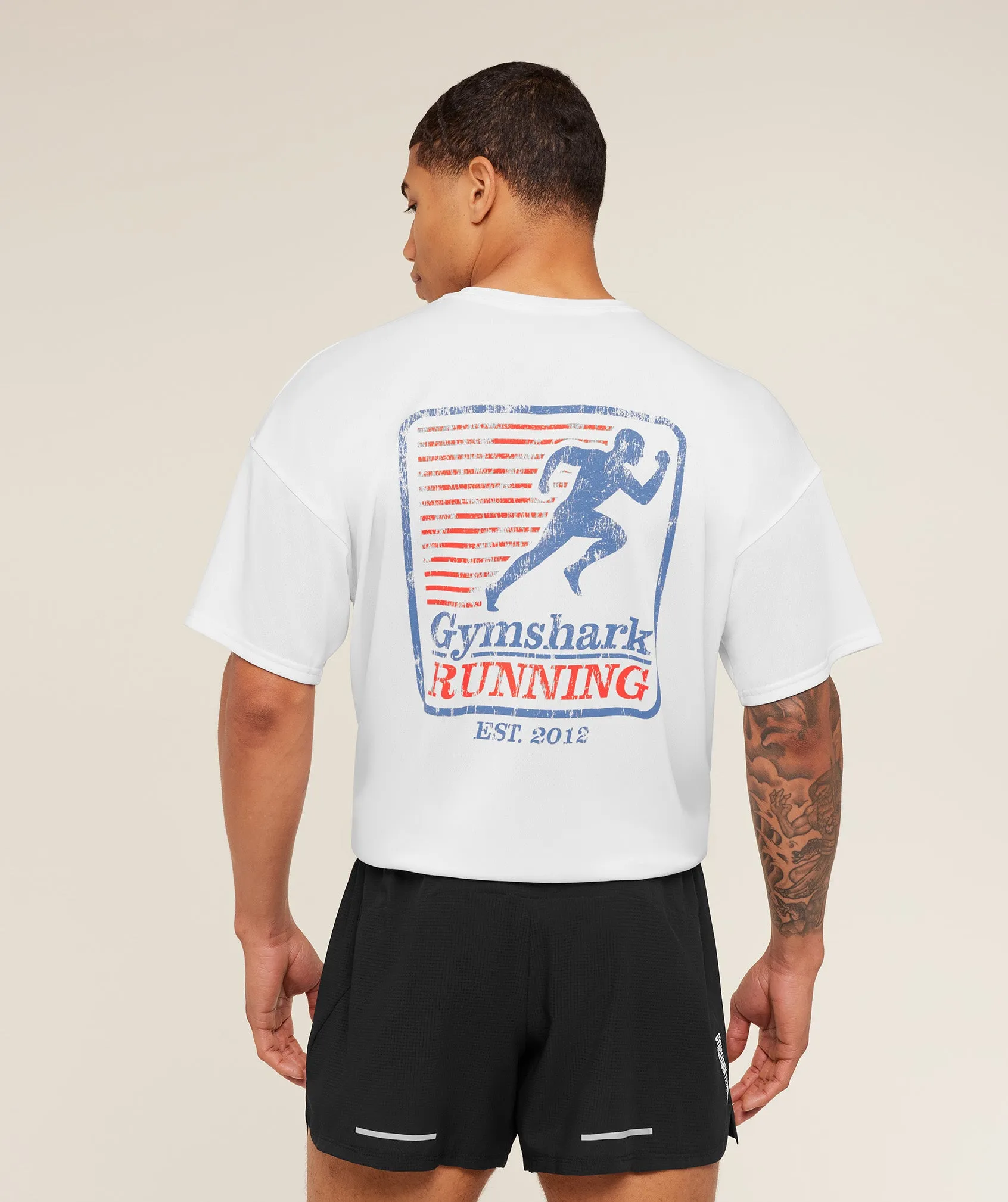 Gymshark Run Club Graphic T-Shirt - GS White sold by Gymshark