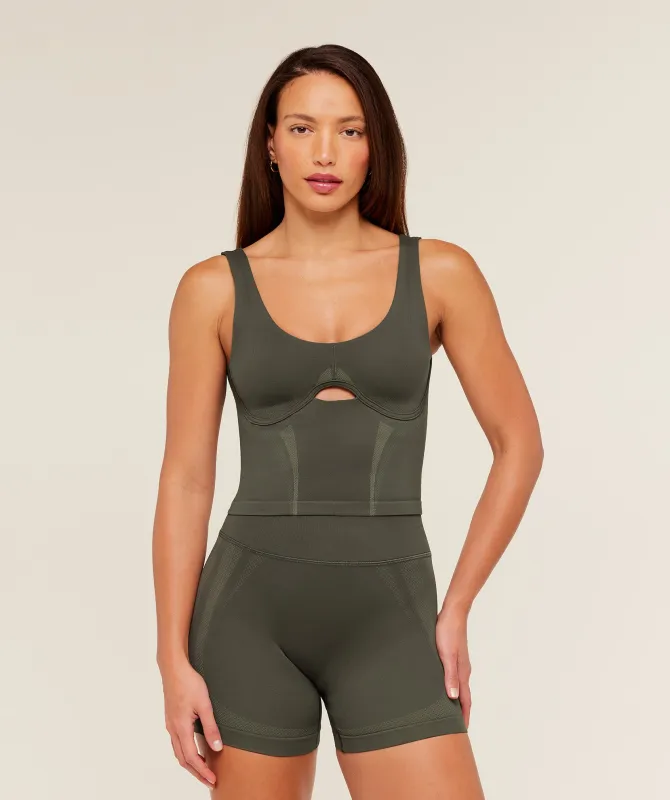 Gymshark Weekend Seamless Tank Top -  Strength Green /  Grounded Green sold by Gymshark