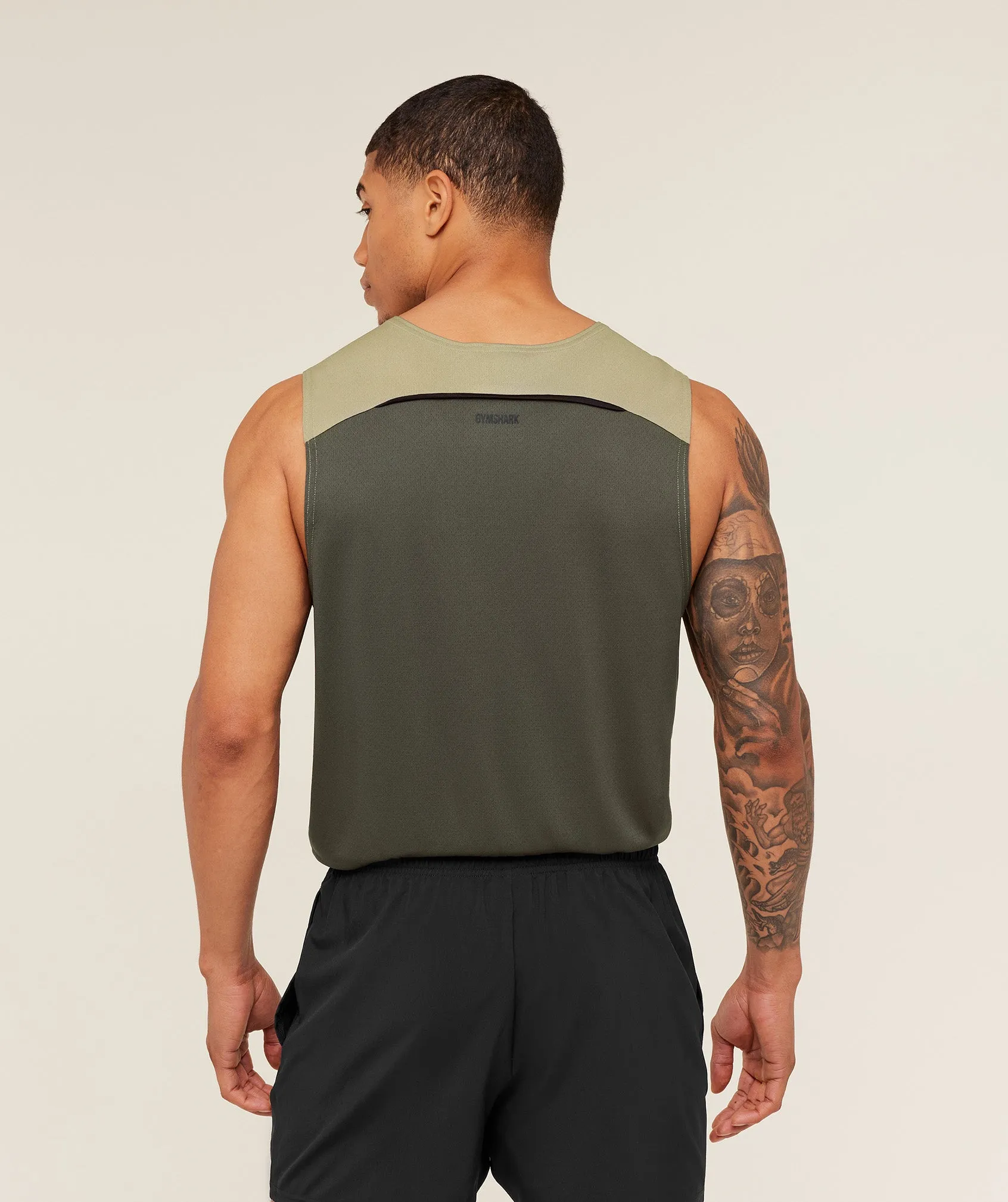 Gymshark Arrival Contrast Tank - Grounded Green / Strength Green sold by Gymshark product image thumbnail 2