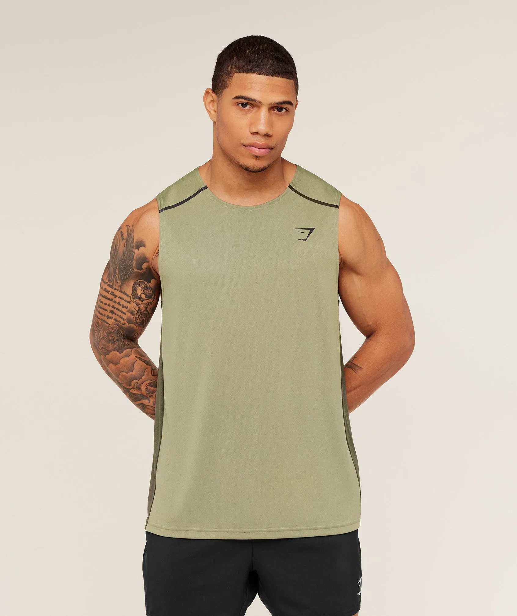Gymshark Arrival Contrast Tank - Grounded Green / Strength Green sold by Gymshark product image thumbnail 4