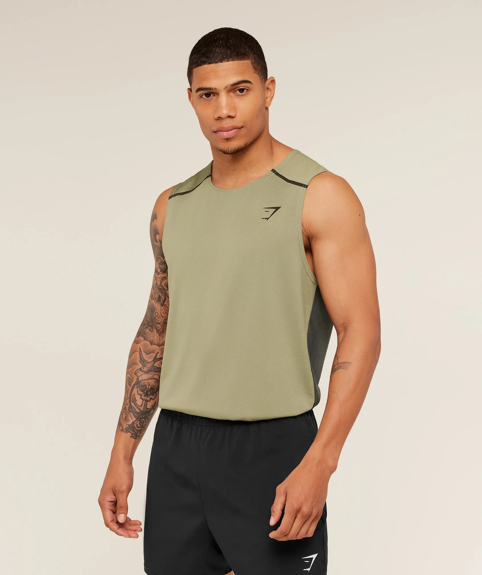 Gymshark Arrival Contrast Tank - Grounded Green / Strength Green sold by Gymshark product image thumbnail 3