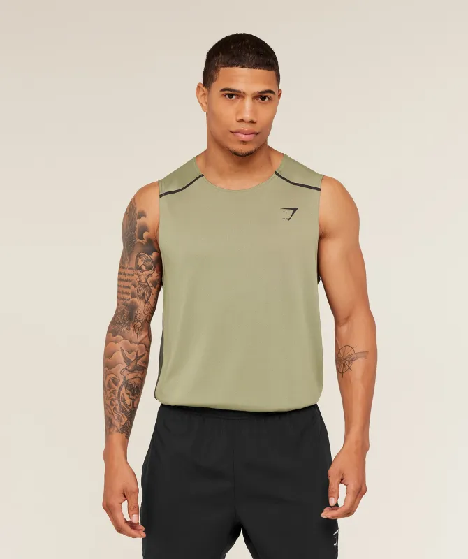 Gymshark Arrival Contrast Tank -  Grounded Green /  Strength Green sold by Gymshark