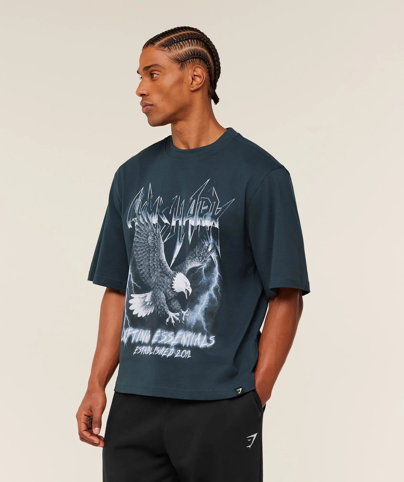 Gymshark Eagle Band Style Graphic T-Shirt - GS Stealth Blue sold by Gymshark product image thumbnail 3