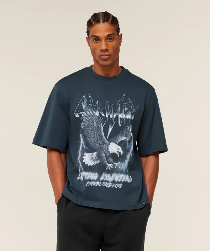 Gymshark Eagle Band Style Graphic T-Shirt - GS Stealth Blue made by Gymshark