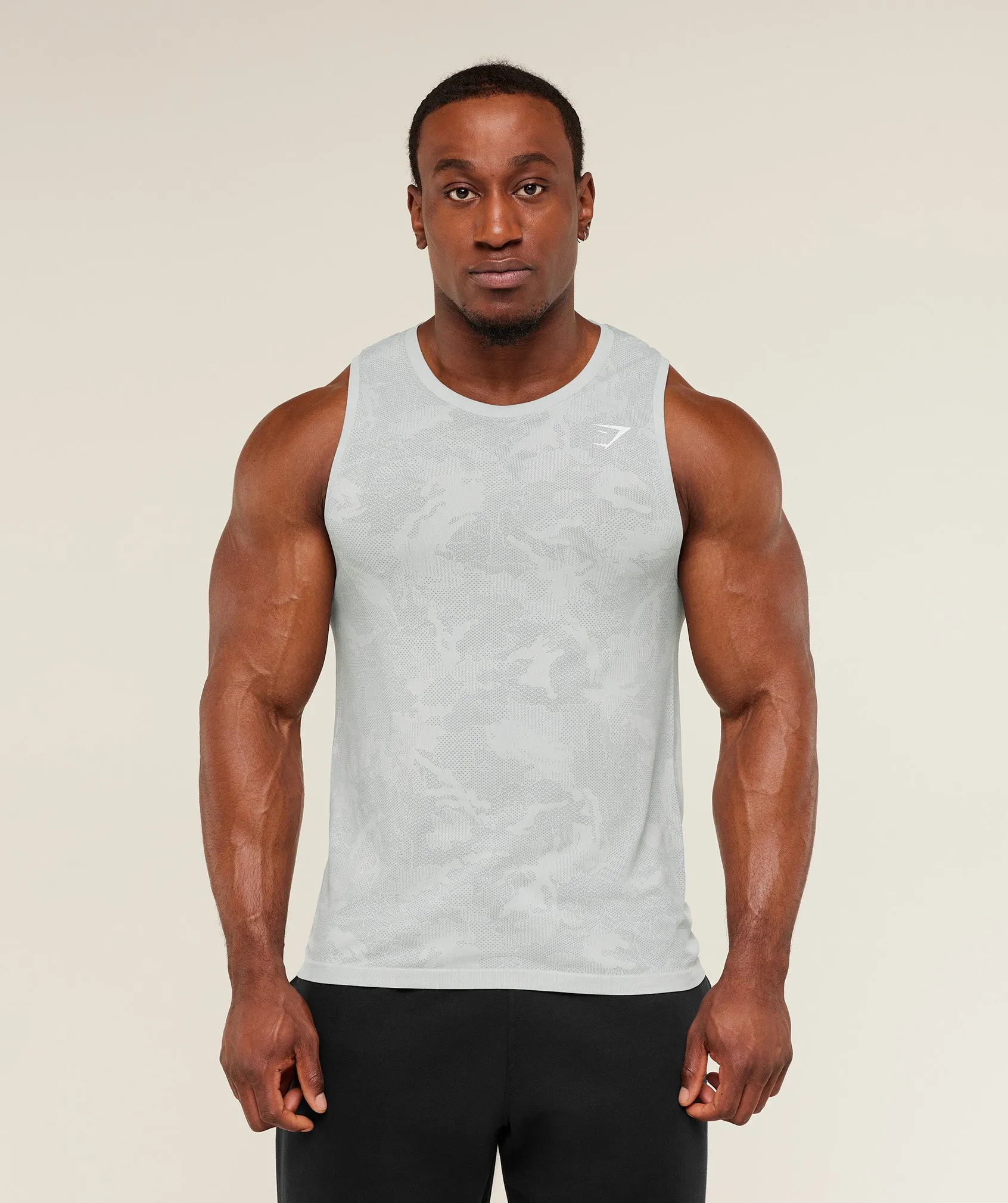 Gymshark Geo Seamless Tank - Light Grey/Smokey Grey sold by Gymshark product image thumbnail 4