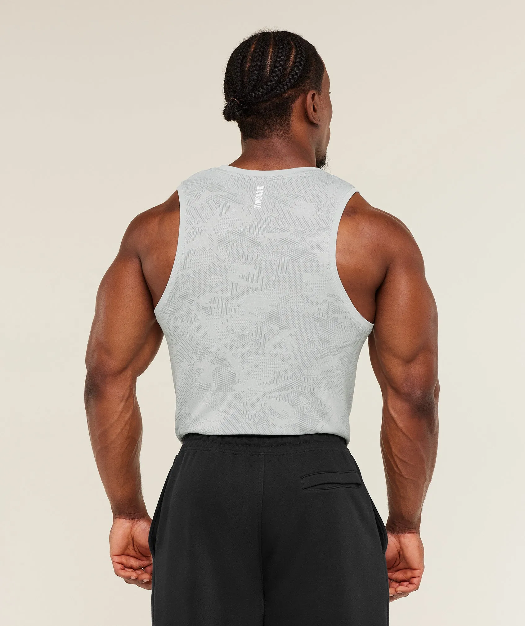Gymshark Geo Seamless Tank - Light Grey/Smokey Grey sold by Gymshark product image thumbnail 2