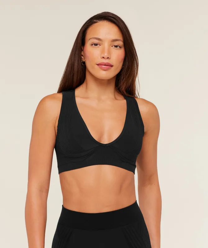 Gymshark Luxe Light Support Sports Bra - GS Black sold by Gymshark