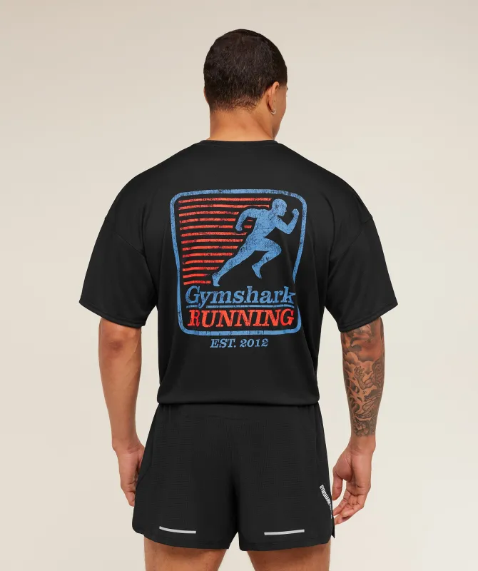 Gymshark Run Club Graphic T-Shirt - GS Black sold by Gymshark