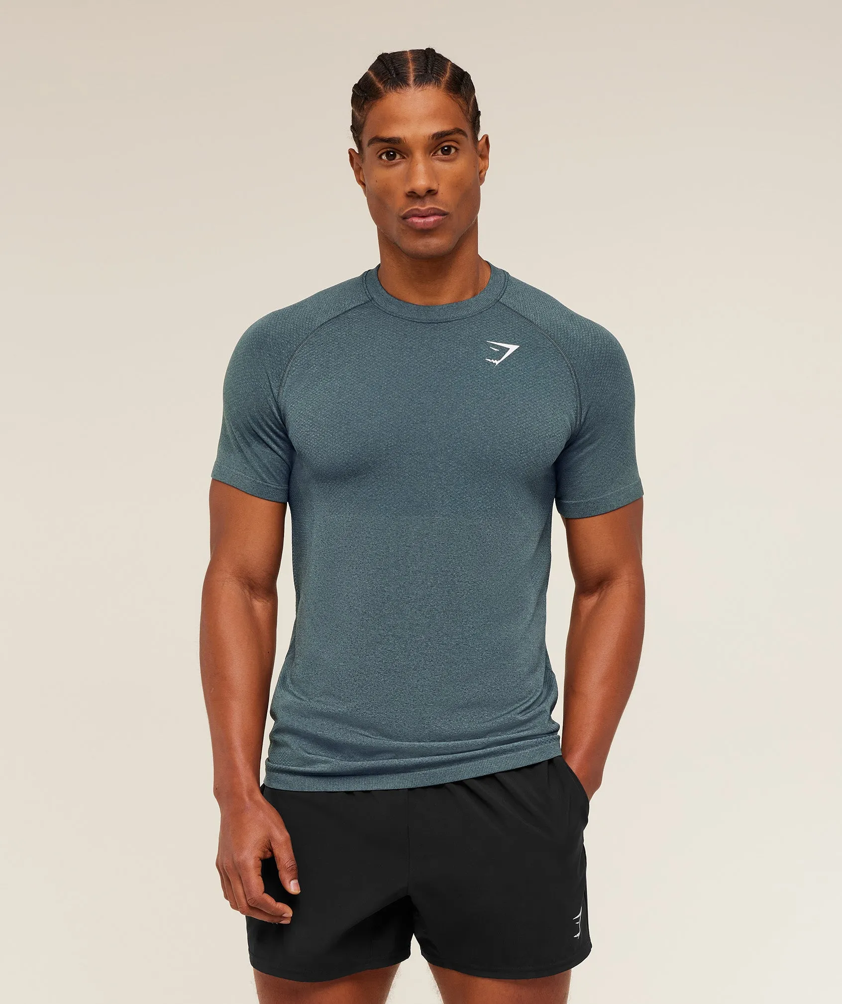 Gymshark Vital Seamless T-Shirt - Iron Blue / Stealth Blue sold by Gymshark product image thumbnail 4