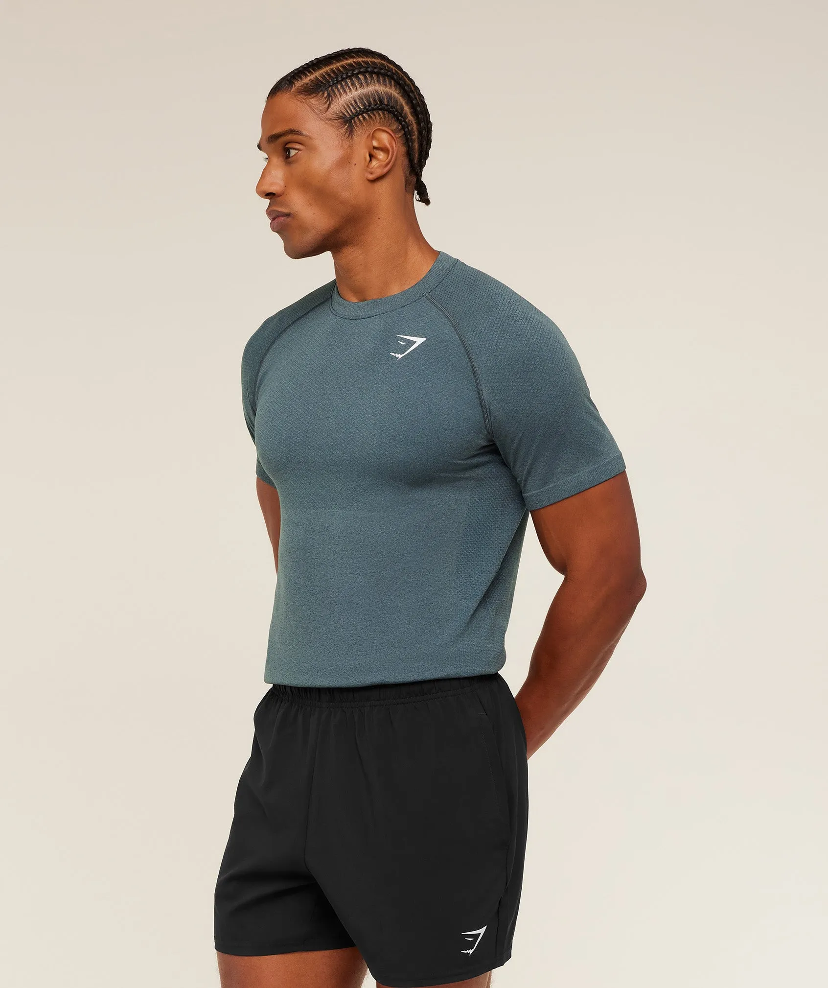 Gymshark Vital Seamless T-Shirt - Iron Blue / Stealth Blue sold by Gymshark product image thumbnail 3