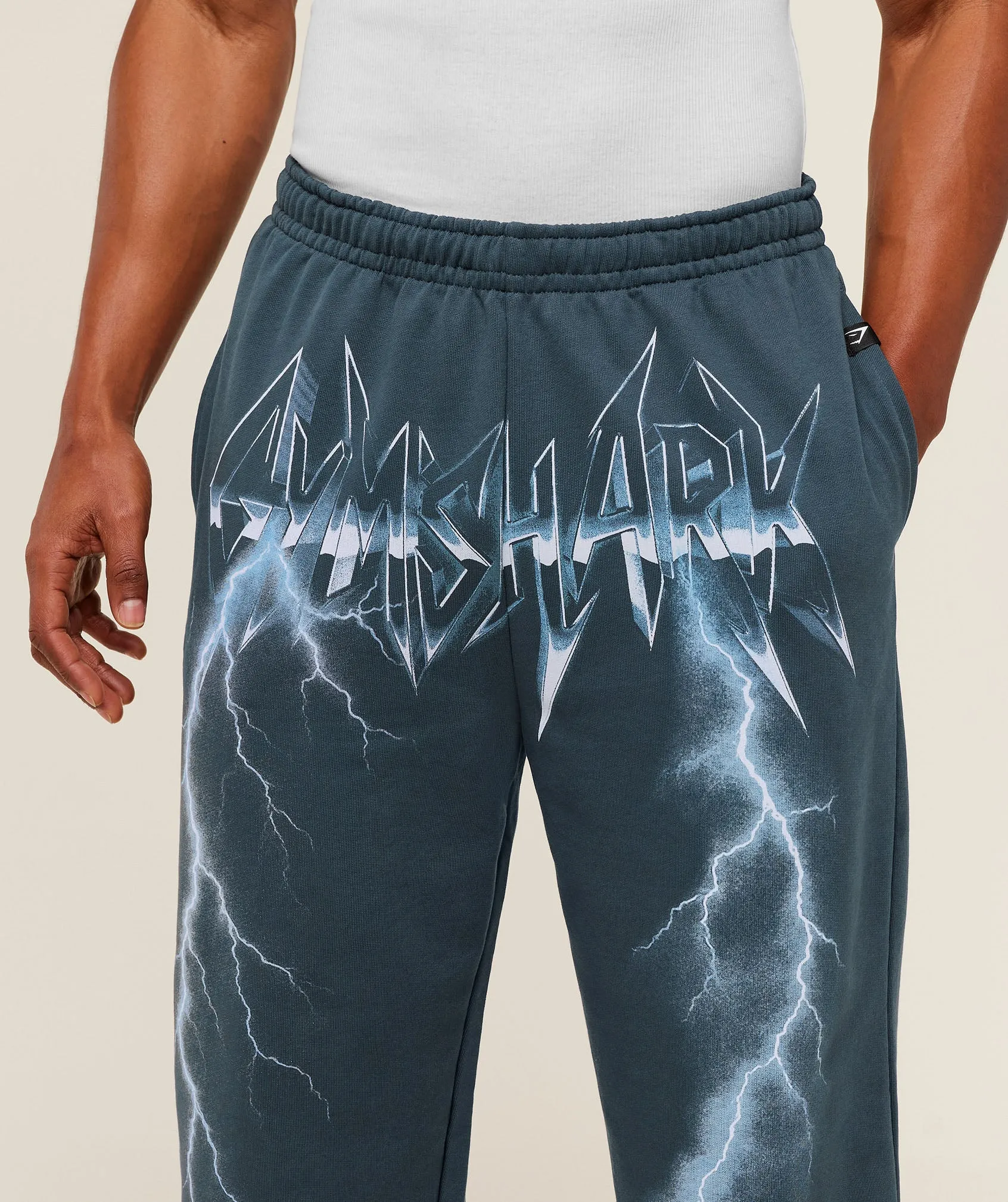 Gymshark Eagle Band Style Graphic Straight Leg Pant - GS Stealth Blue sold by Gymshark product image thumbnail 4