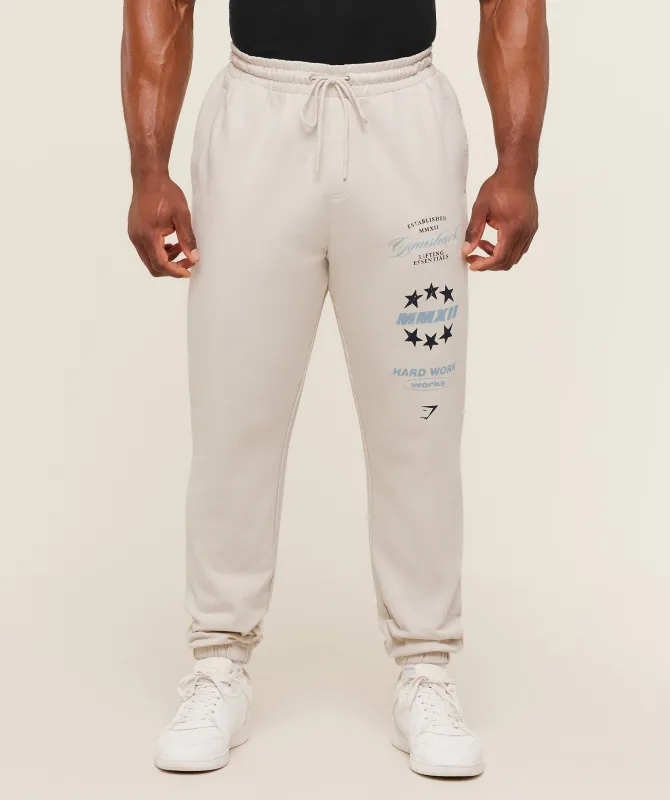 Gymshark Global Lifting Graphic Pant -  Tinted White sold by Gymshark