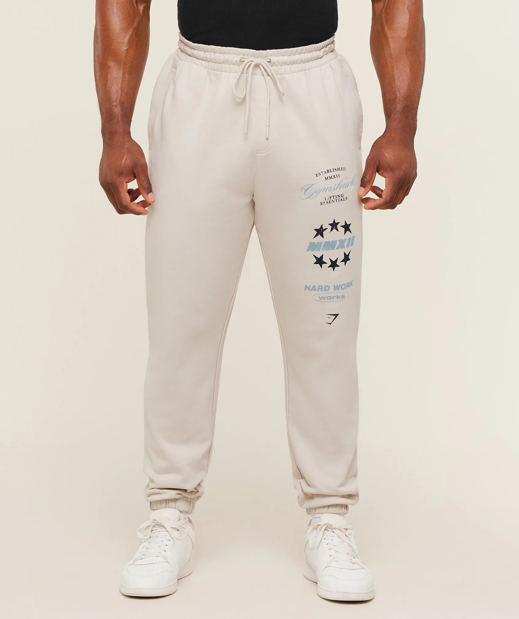 Gymshark Global Lifting Graphic Pant - Tinted White sold by Gymshark