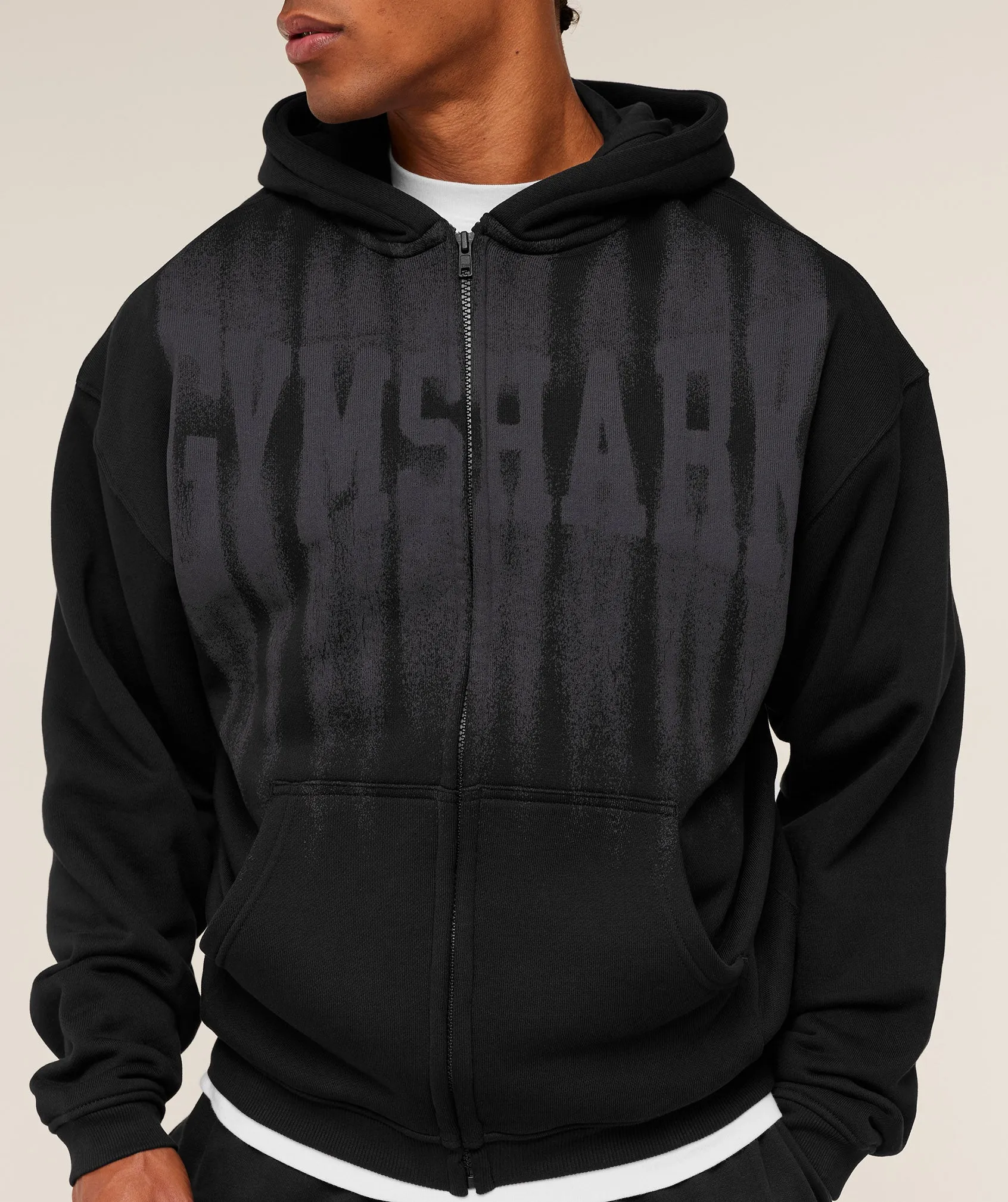Gymshark Fade Graphic Zip Through Hoodie - GS Black sold by Gymshark product image thumbnail 4