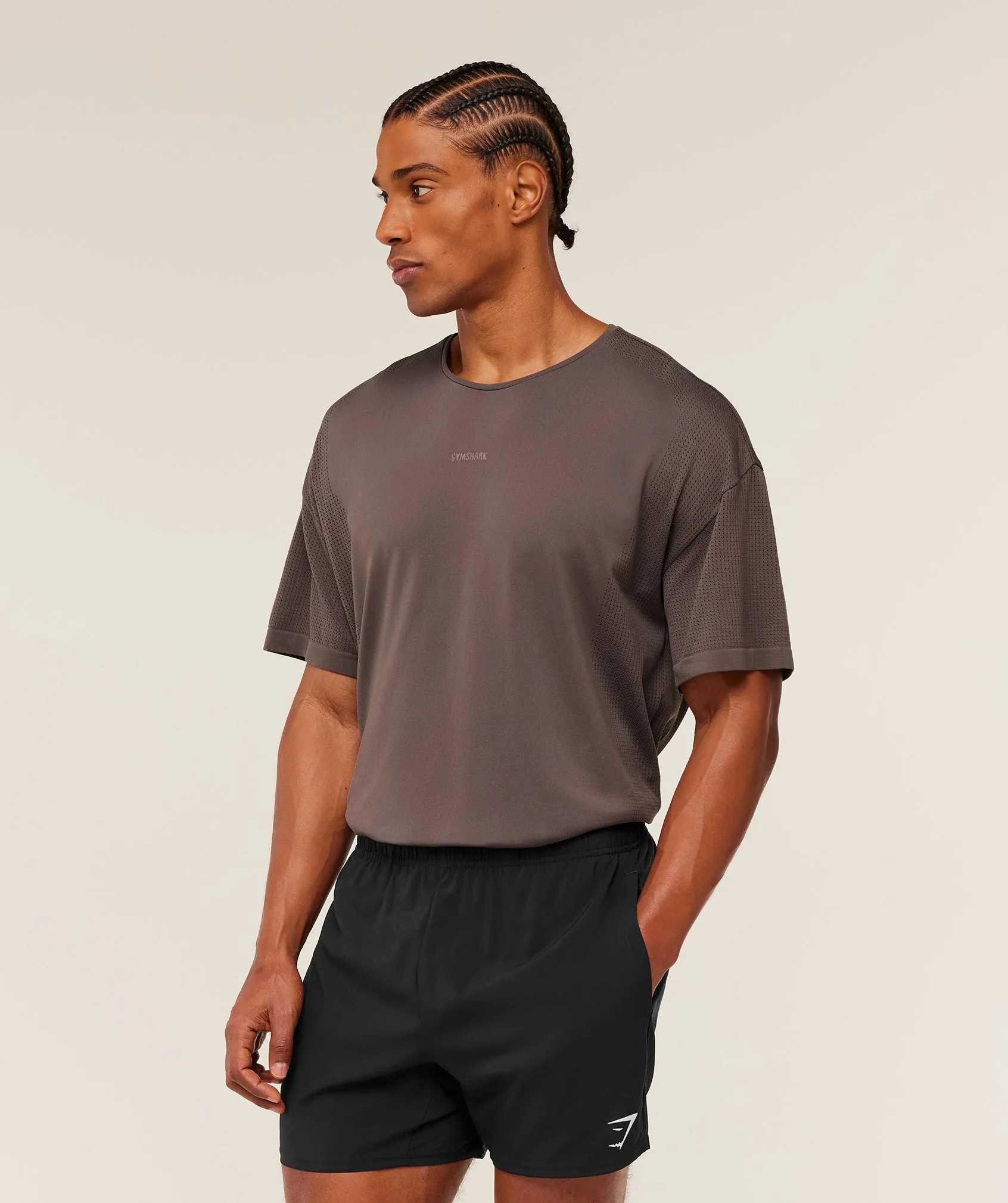 Gymshark Distance Seamless T-Shirt - Cool Brown / Cool Brown sold by Gymshark product image thumbnail 3
