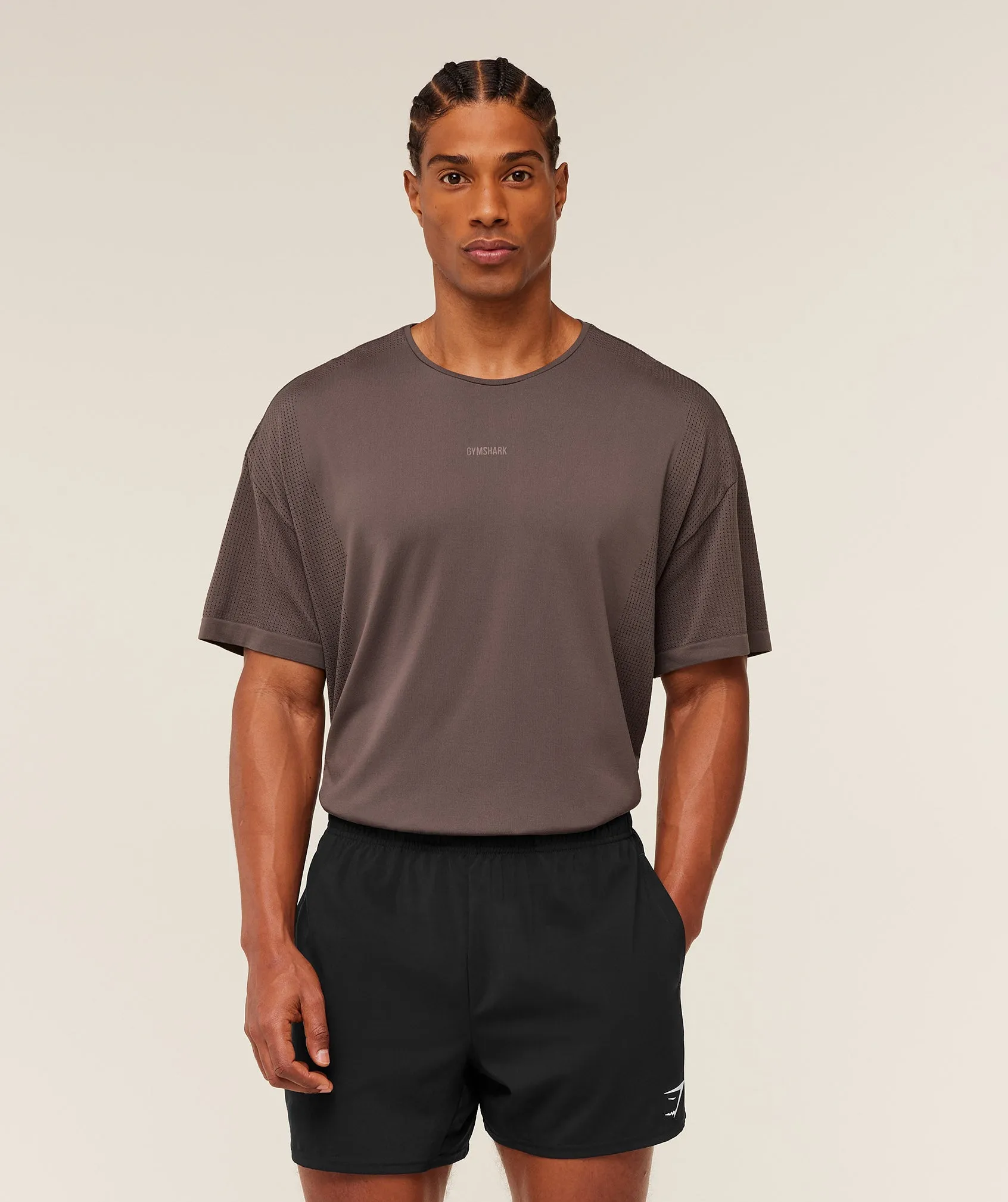 Gymshark Distance Seamless T-Shirt - Cool Brown / Cool Brown sold by Gymshark