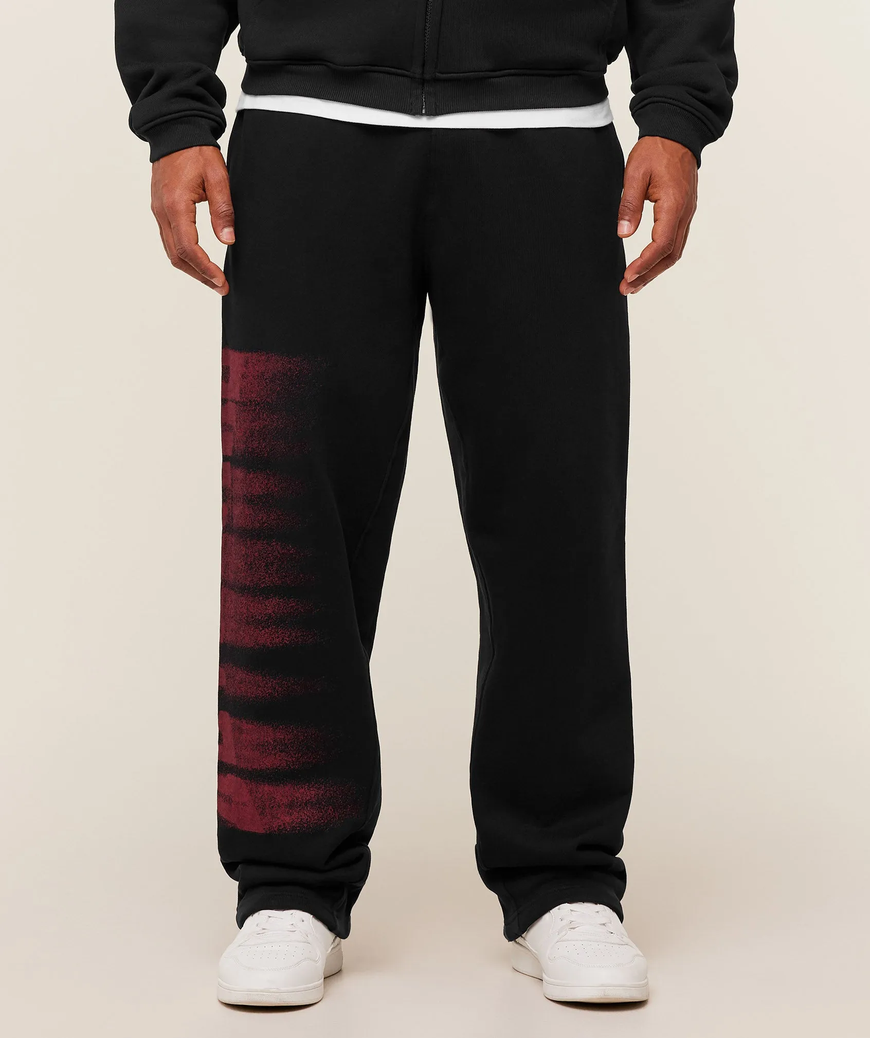 Gymshark Fade Graphic Straight Leg Pants - Black/Sets Red sold by Gymshark product image thumbnail 2