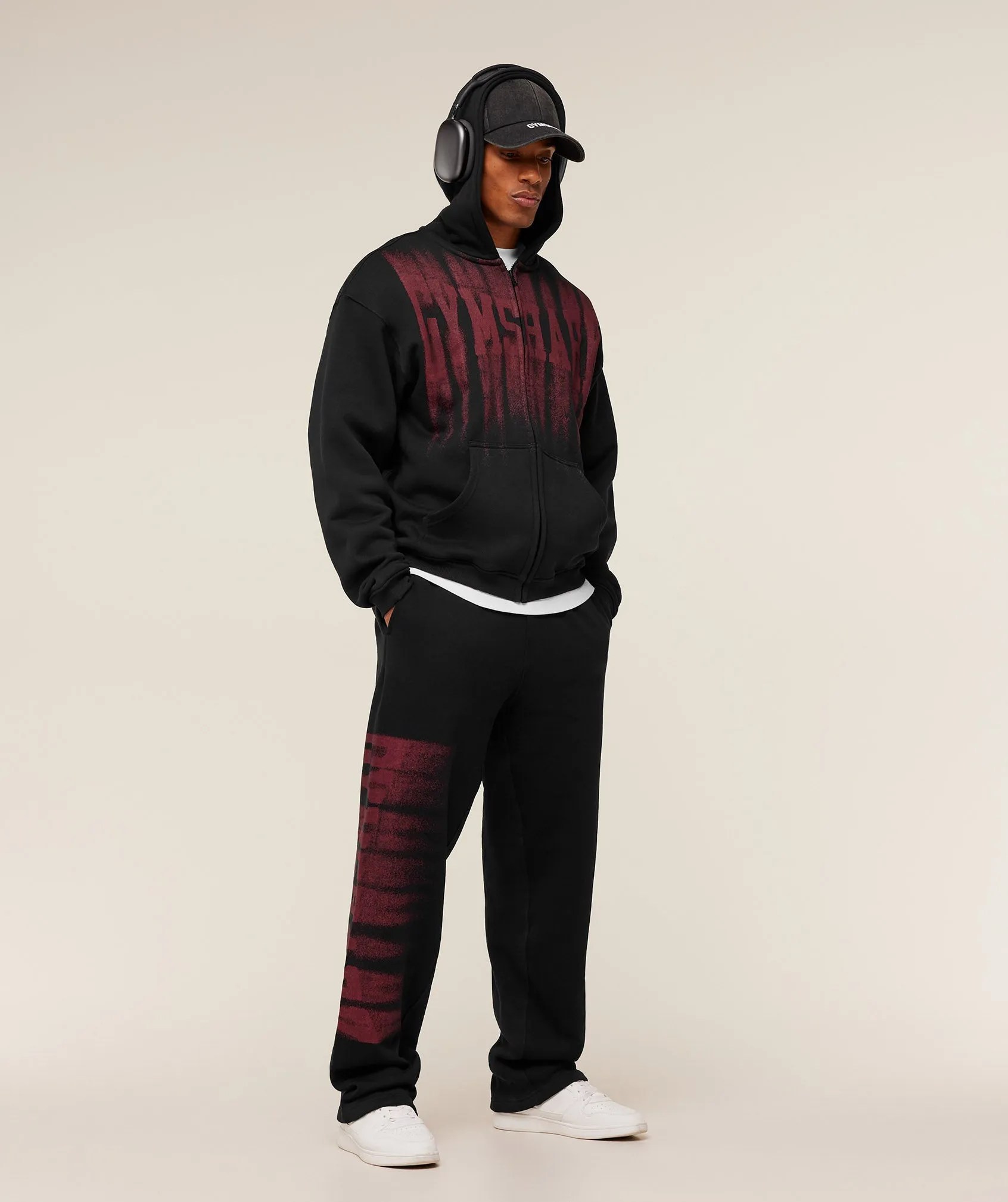 Gymshark Fade Graphic Straight Leg Pants - Black/Sets Red sold by Gymshark product image thumbnail 5