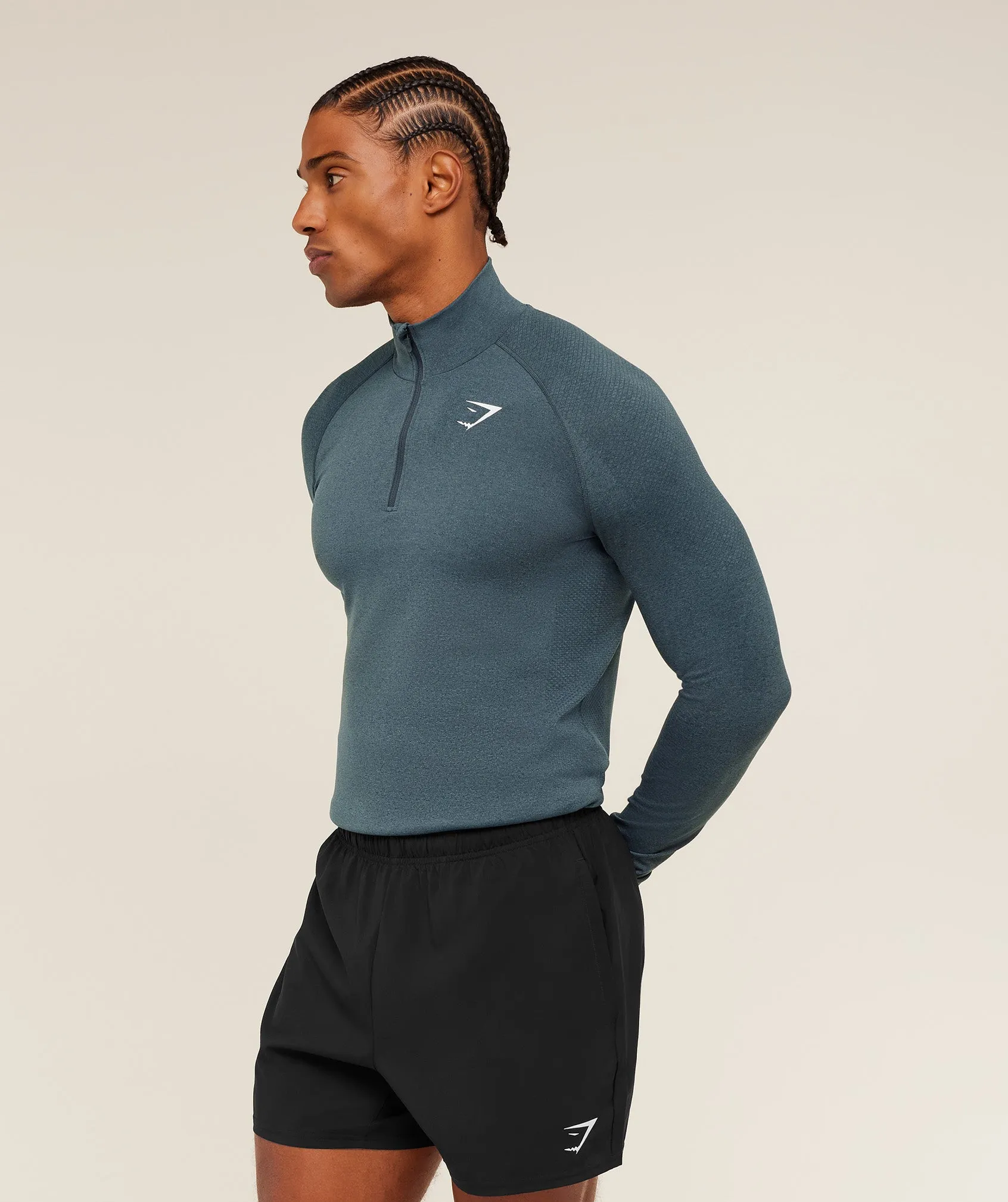 Gymshark Vital 1/4 Zip - Iron Blue / Stealth Blue sold by Gymshark product image thumbnail 3