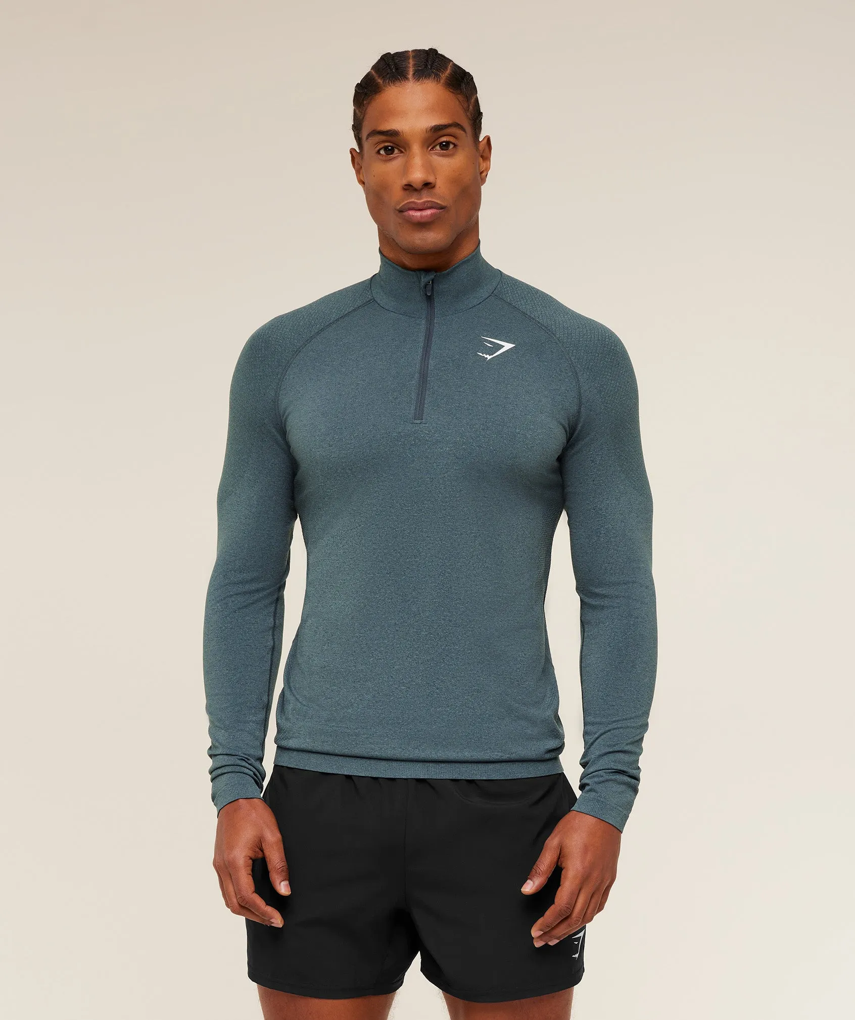 Gymshark Vital 1/4 Zip - Iron Blue / Stealth Blue sold by Gymshark